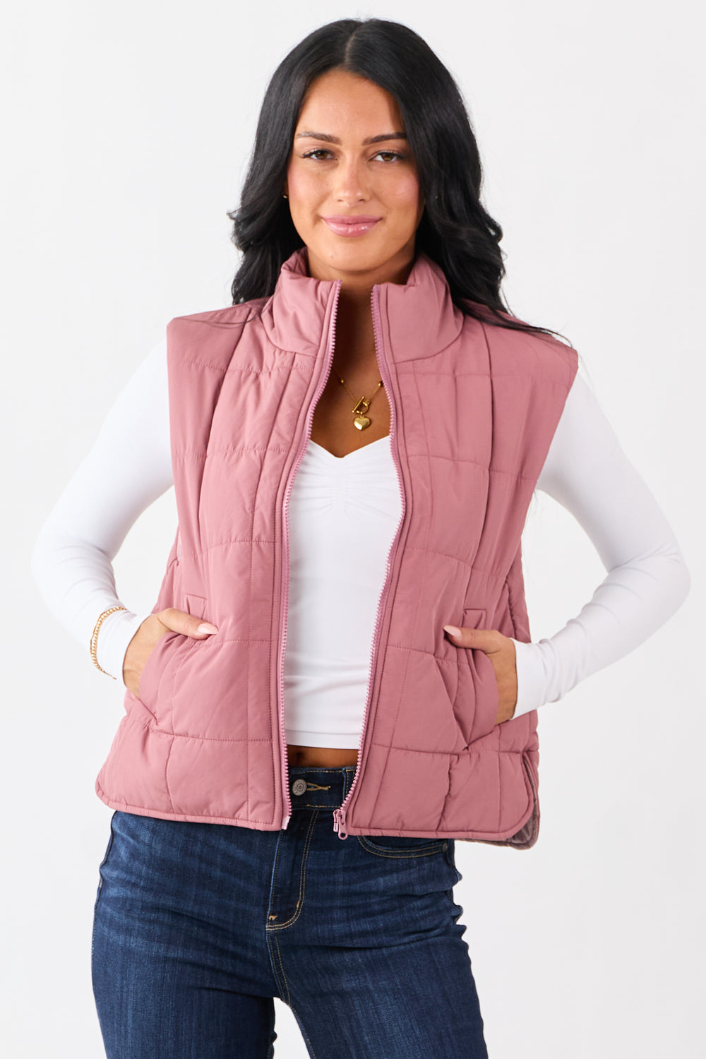 ALD Style Cargo Vest 145 Dusty Rose detail 4