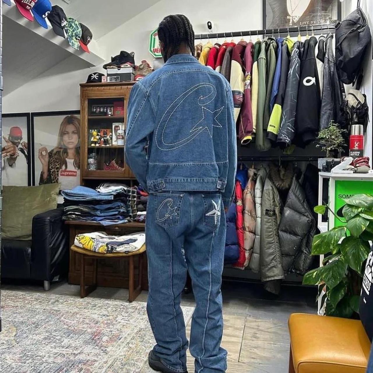 Corteiz Style Denim Trucker 151 Chocolate detail 2