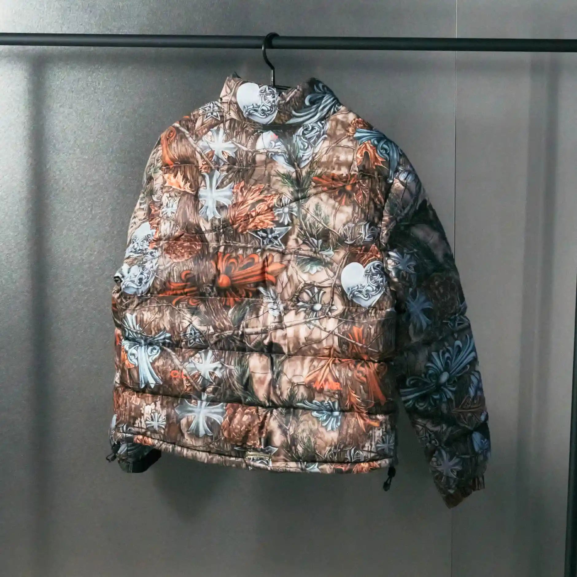 Chrome Hearts Style Puffer Jacket 155 Cherry detail 2