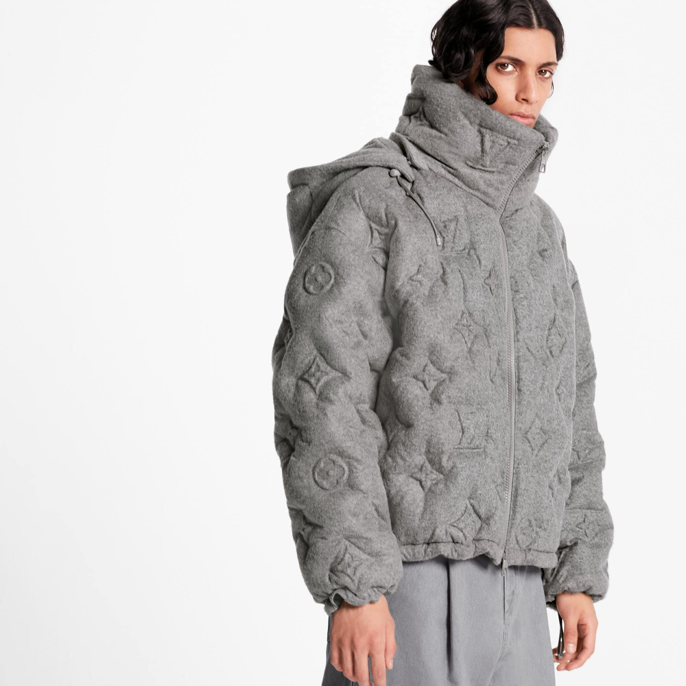 LV Style Puffer Jacket 157 Cement detail 2