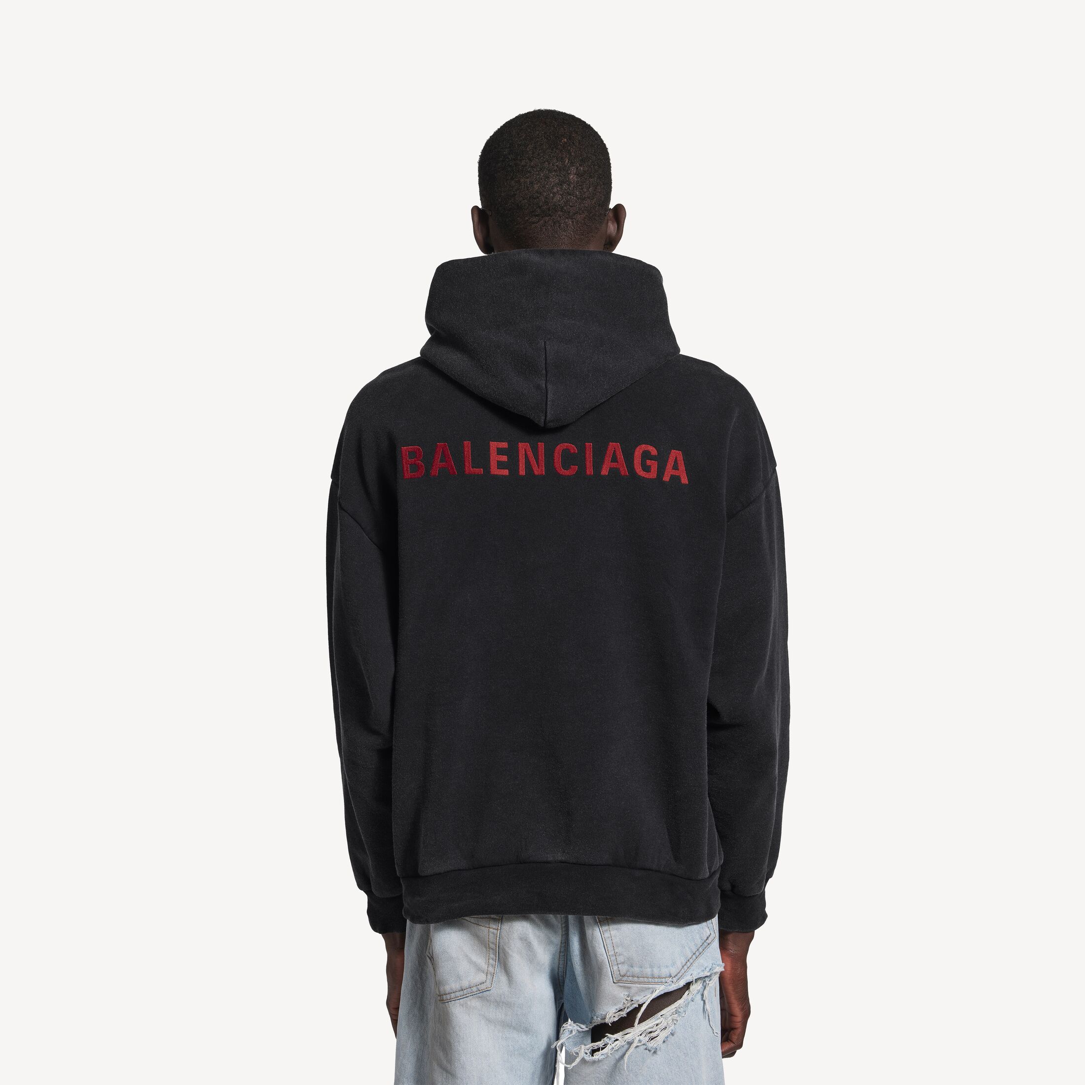 Balenciaga Style Heavyweight Hoodie 159 Cement detail 2