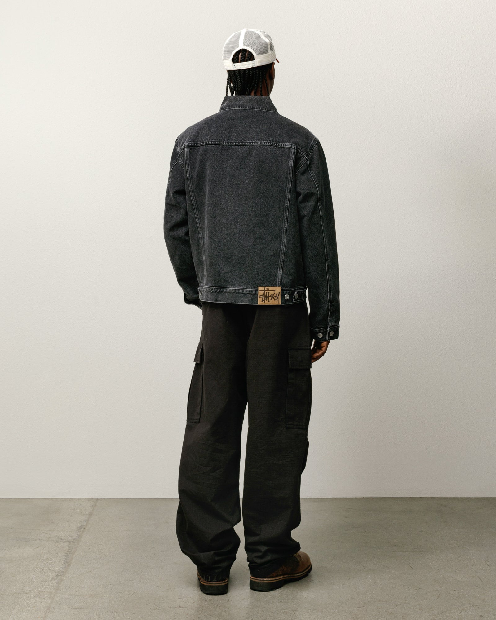 Stussy Style Denim Trucker 168 Charcoal detail 2