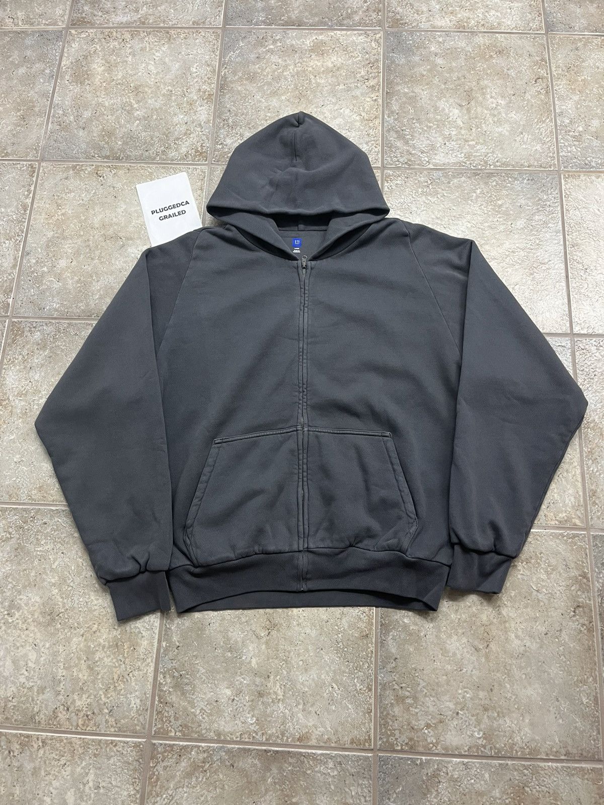Yeezy Gap Style Zip Hoodie 170 Cement detail 2