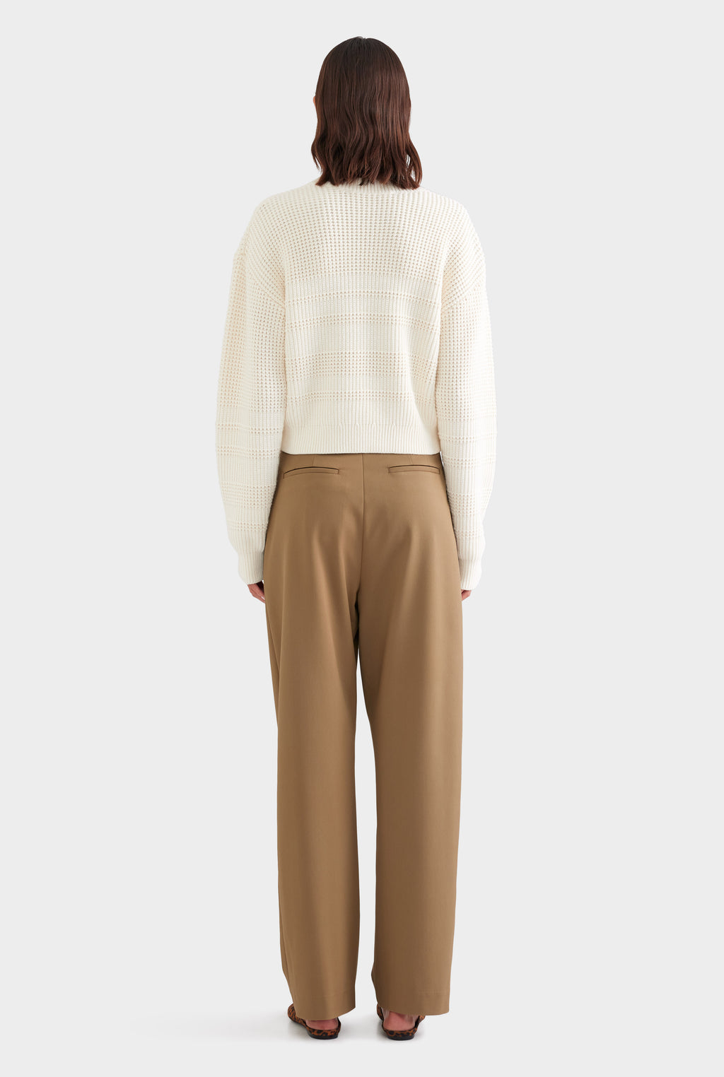 Off-White Style Cashmere Crewneck 174 Chocolate detail 3