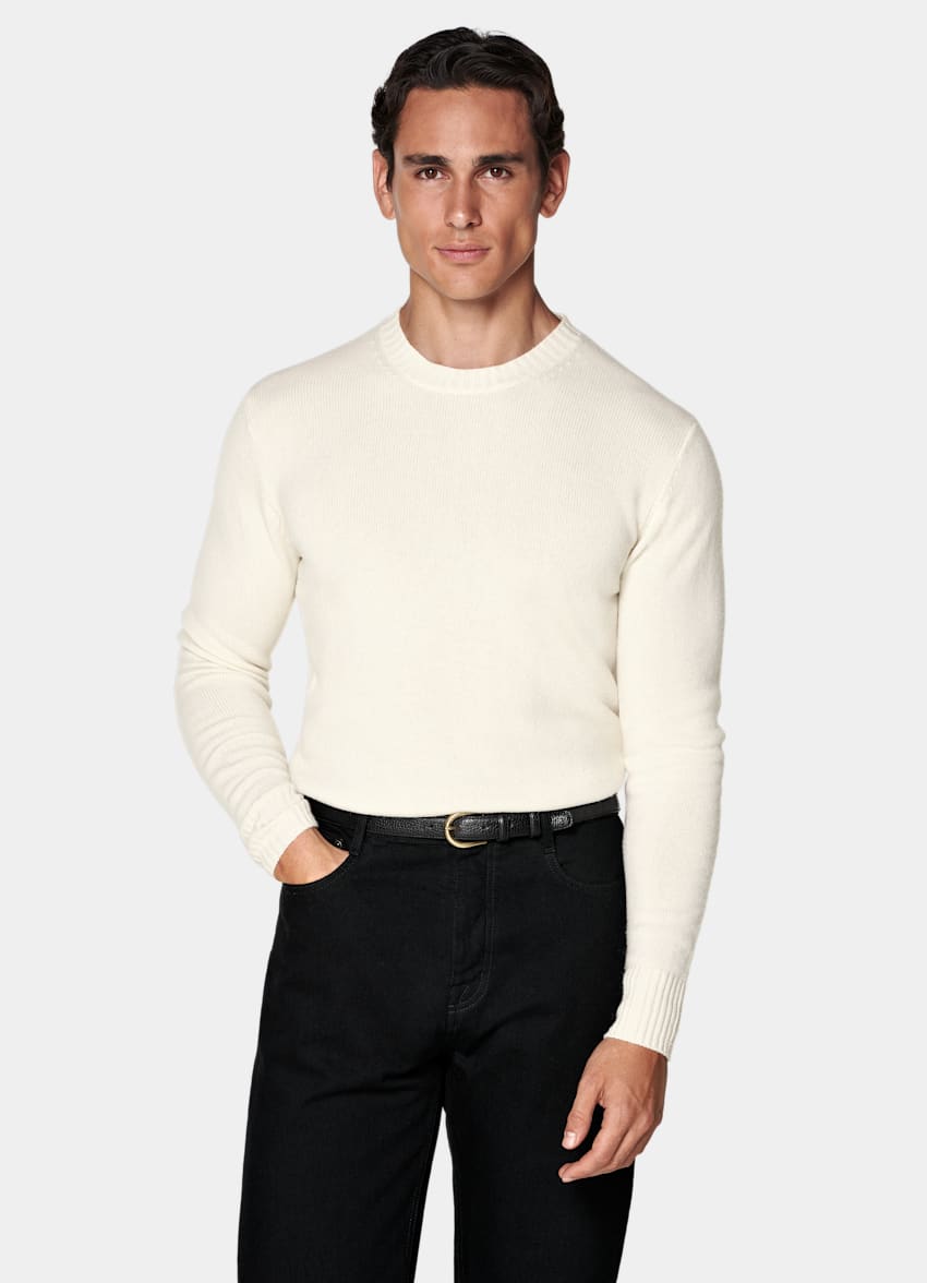 Off-White Style Cashmere Crewneck 174 Chocolate detail 4