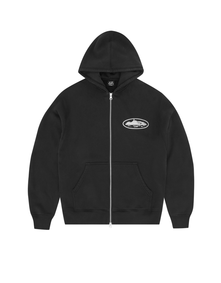 Corteiz Style Zip Hoodie 178 Vintage Black detail 2