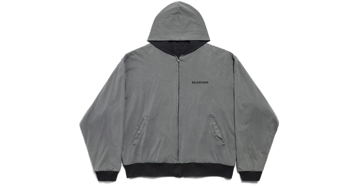 Balenciaga Style Zip Hoodie 189 Cement detail 3