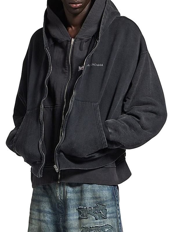Balenciaga Style Zip Hoodie 189 Cement detail 4