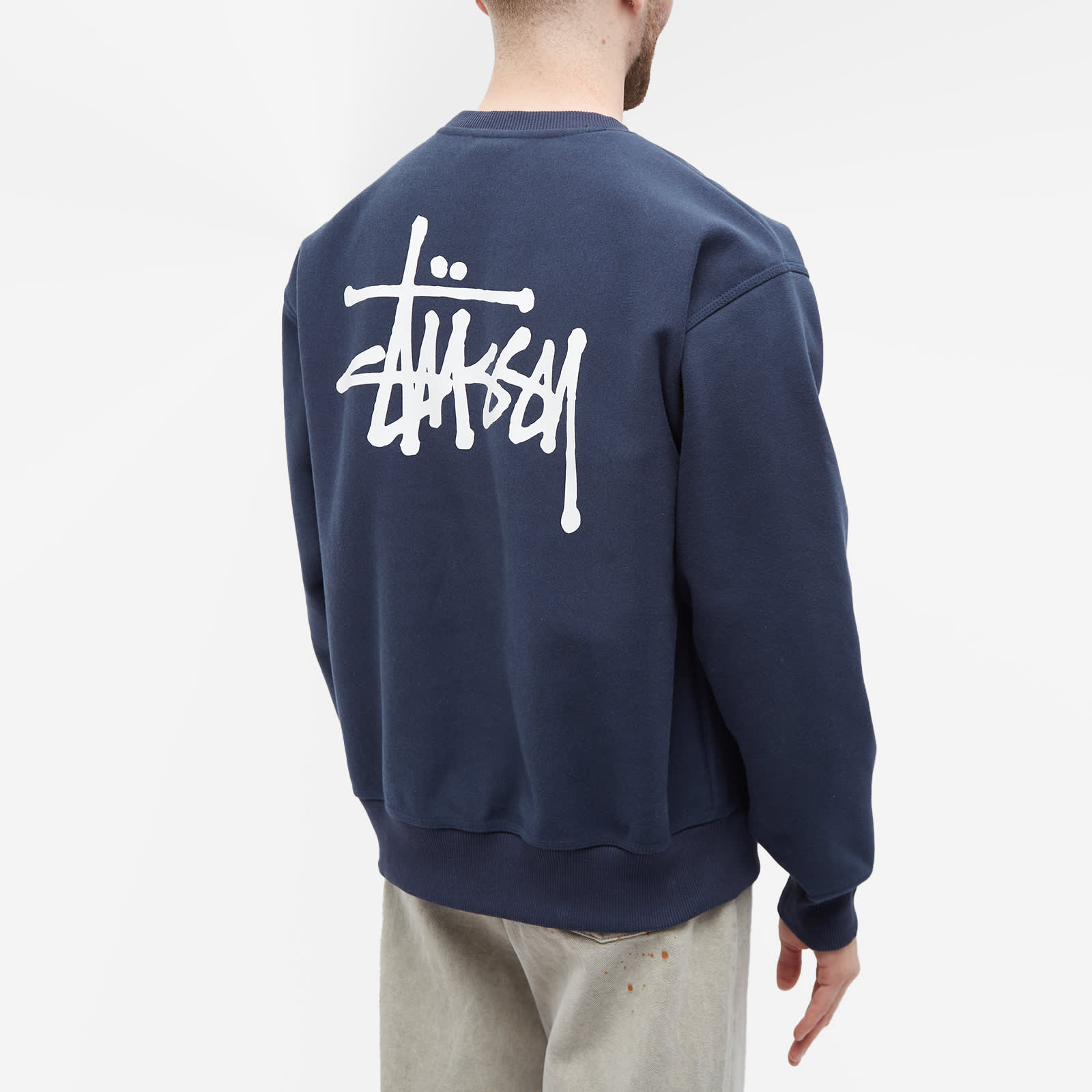 Stussy Style Crewneck Sweat 195 Navy detail 4