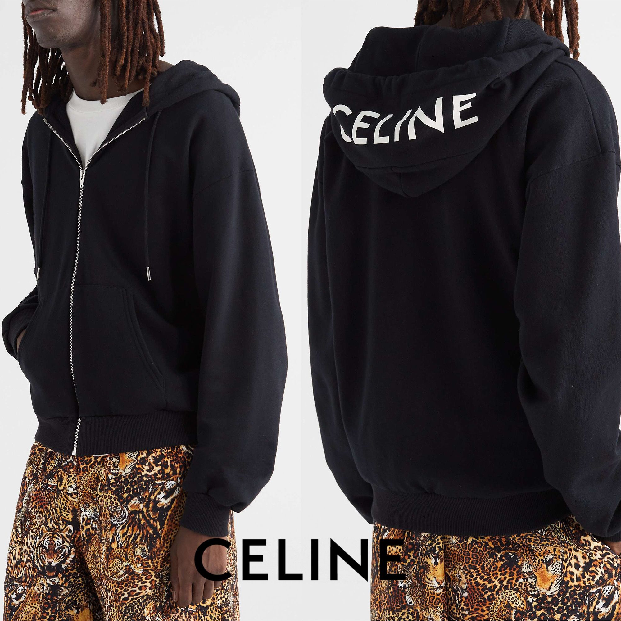 Celine Style Heavyweight Hoodie 200 Chocolate detail 4