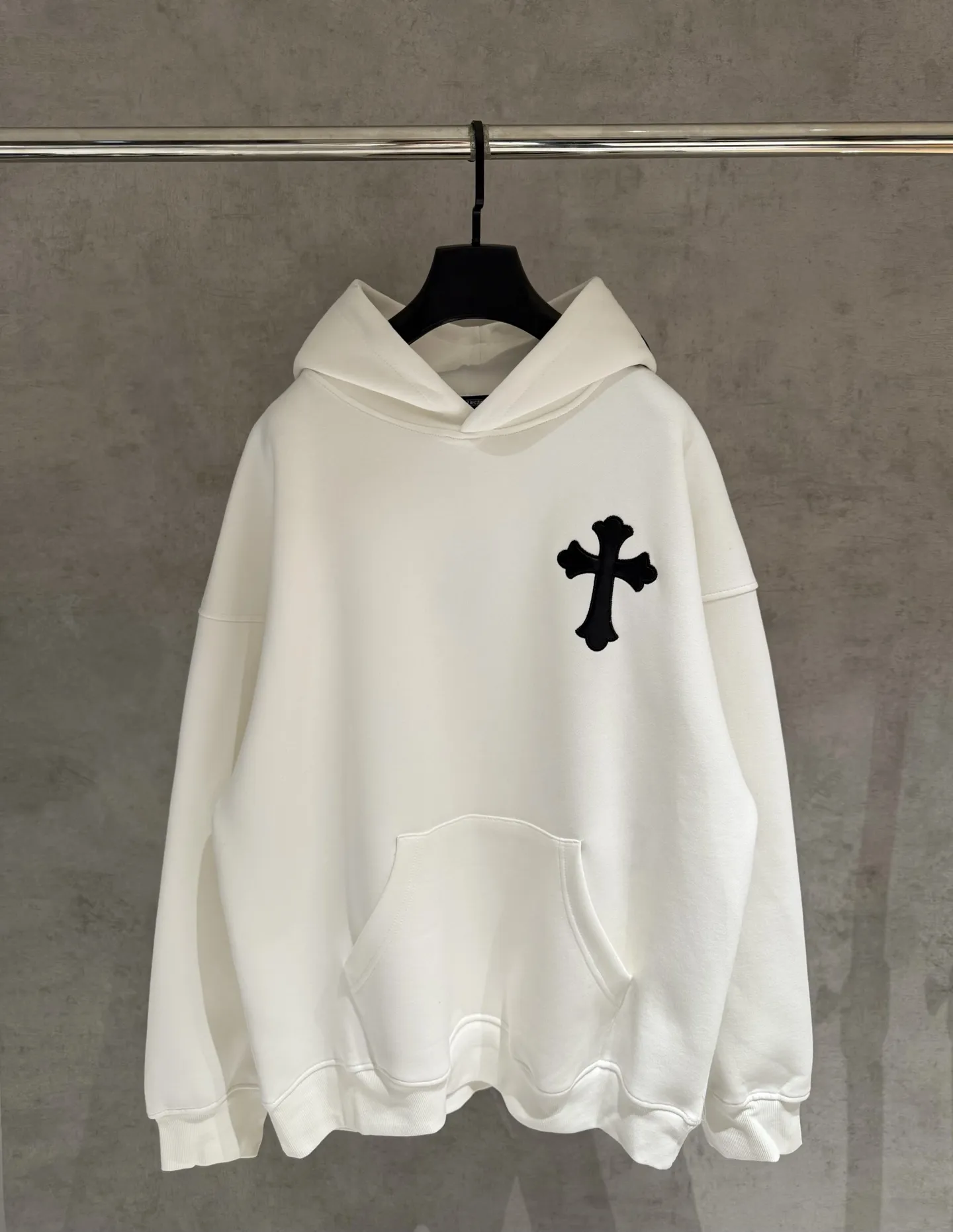 Chrome Hearts Style Heavyweight Hoodie 203 Off White detail 2