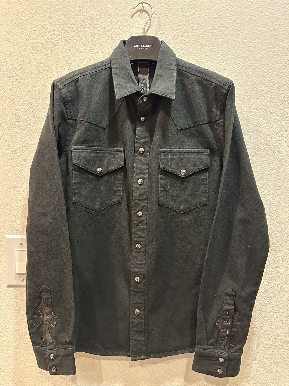 Chrome Hearts Style Overshirt 208 Charcoal detail 3