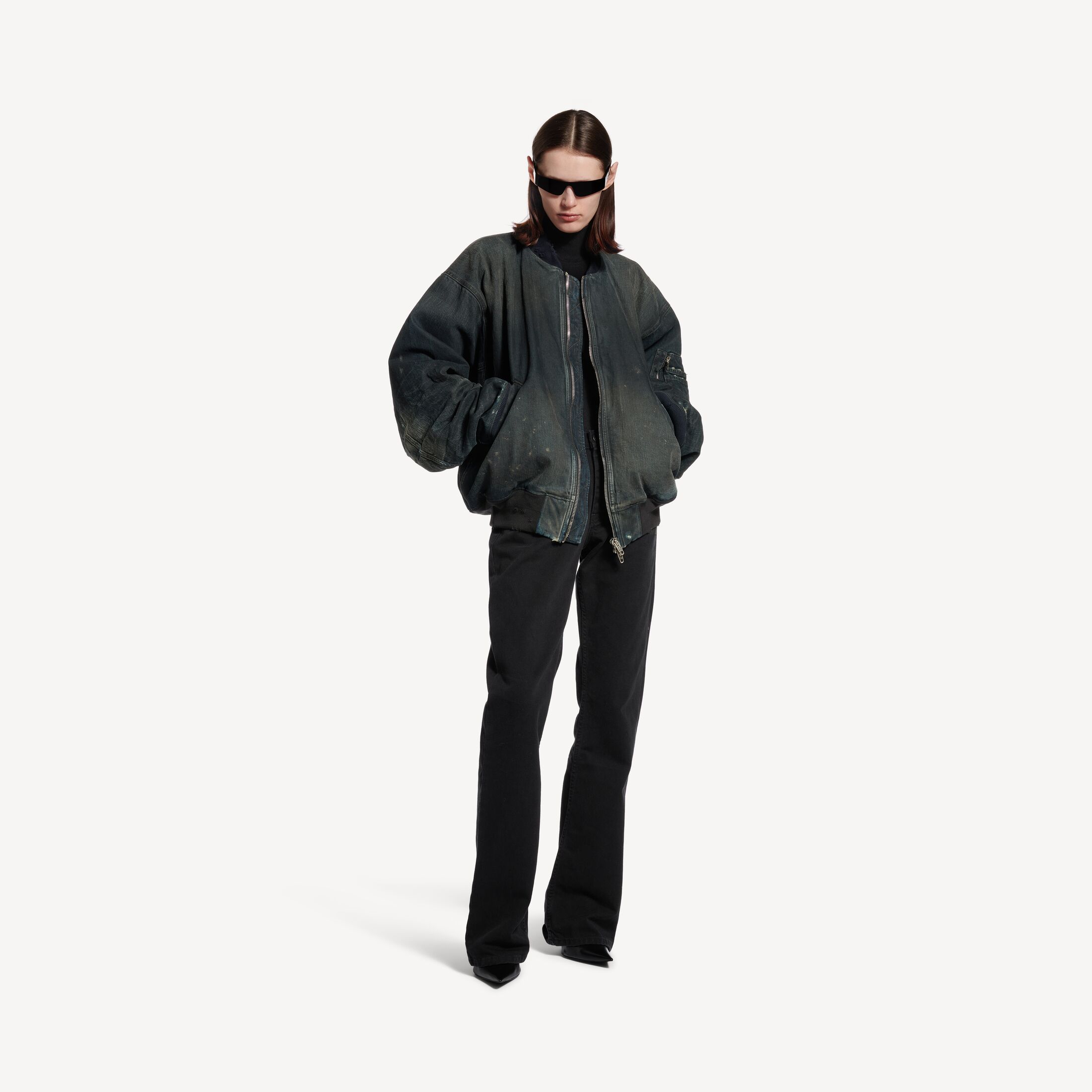 Balenciaga Style Bomber Jacket 209 Stone detail 4