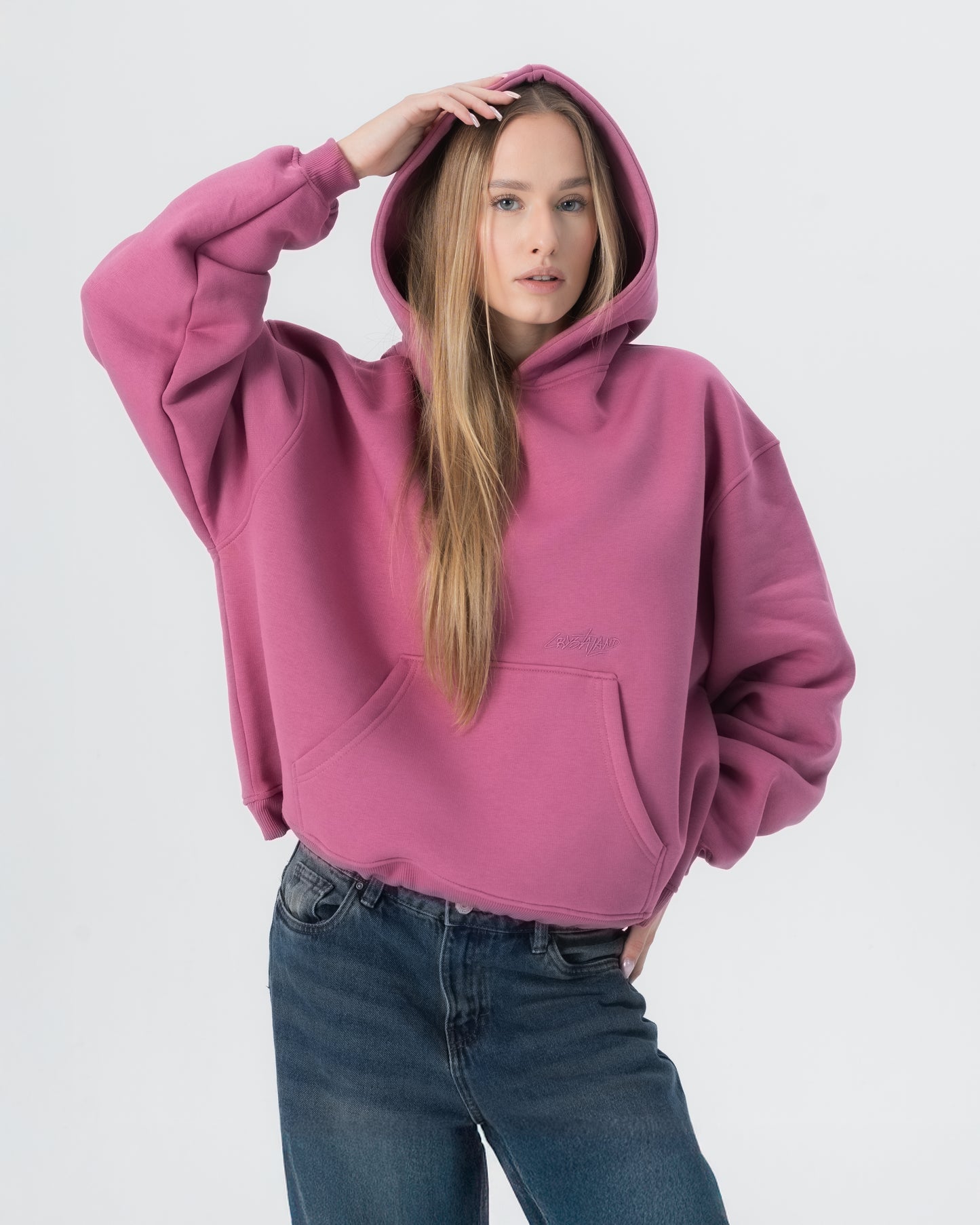 Essentials Style Heavyweight Hoodie 231 Dusty Rose detail 2