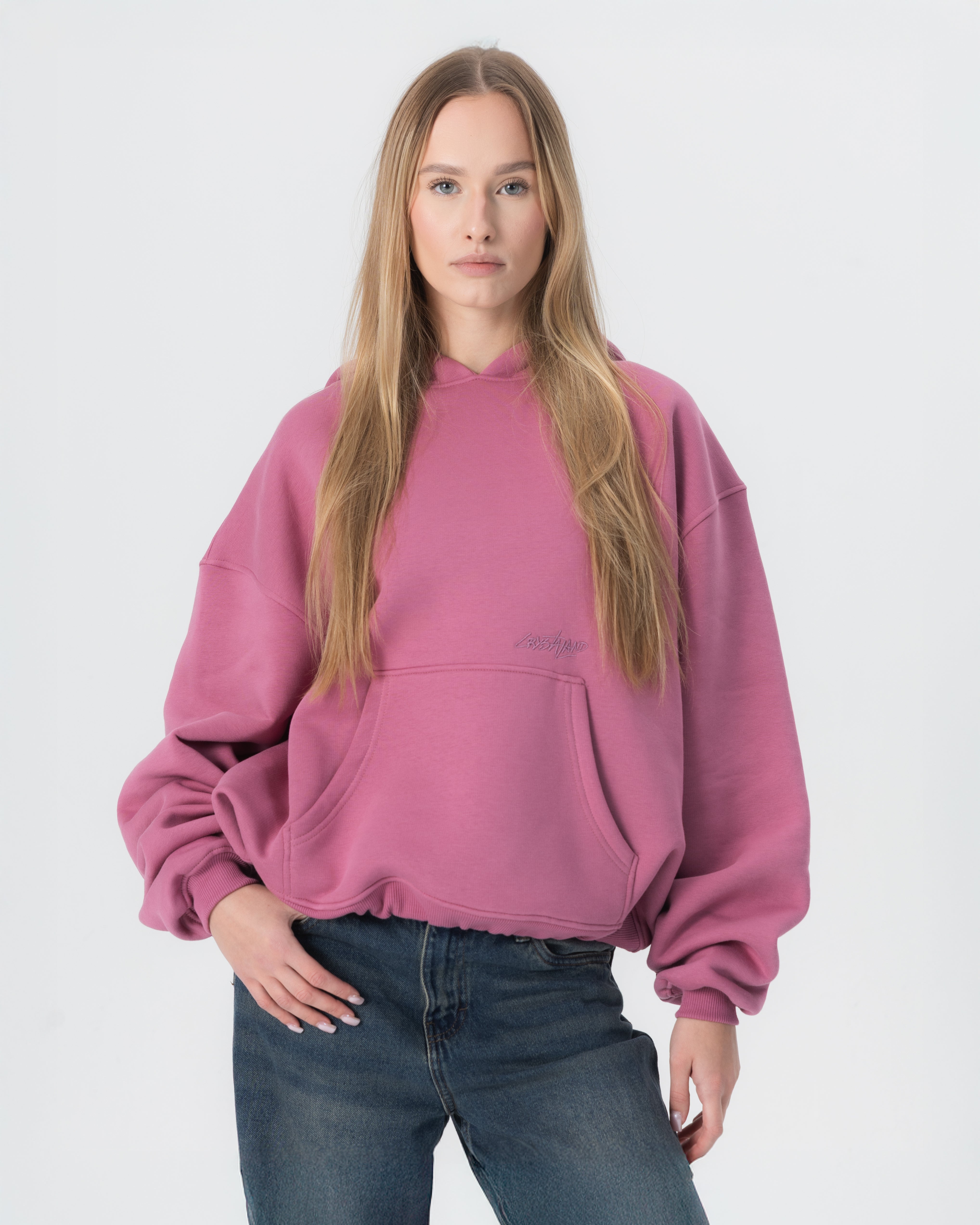 Essentials Style Heavyweight Hoodie 231 Dusty Rose detail 4