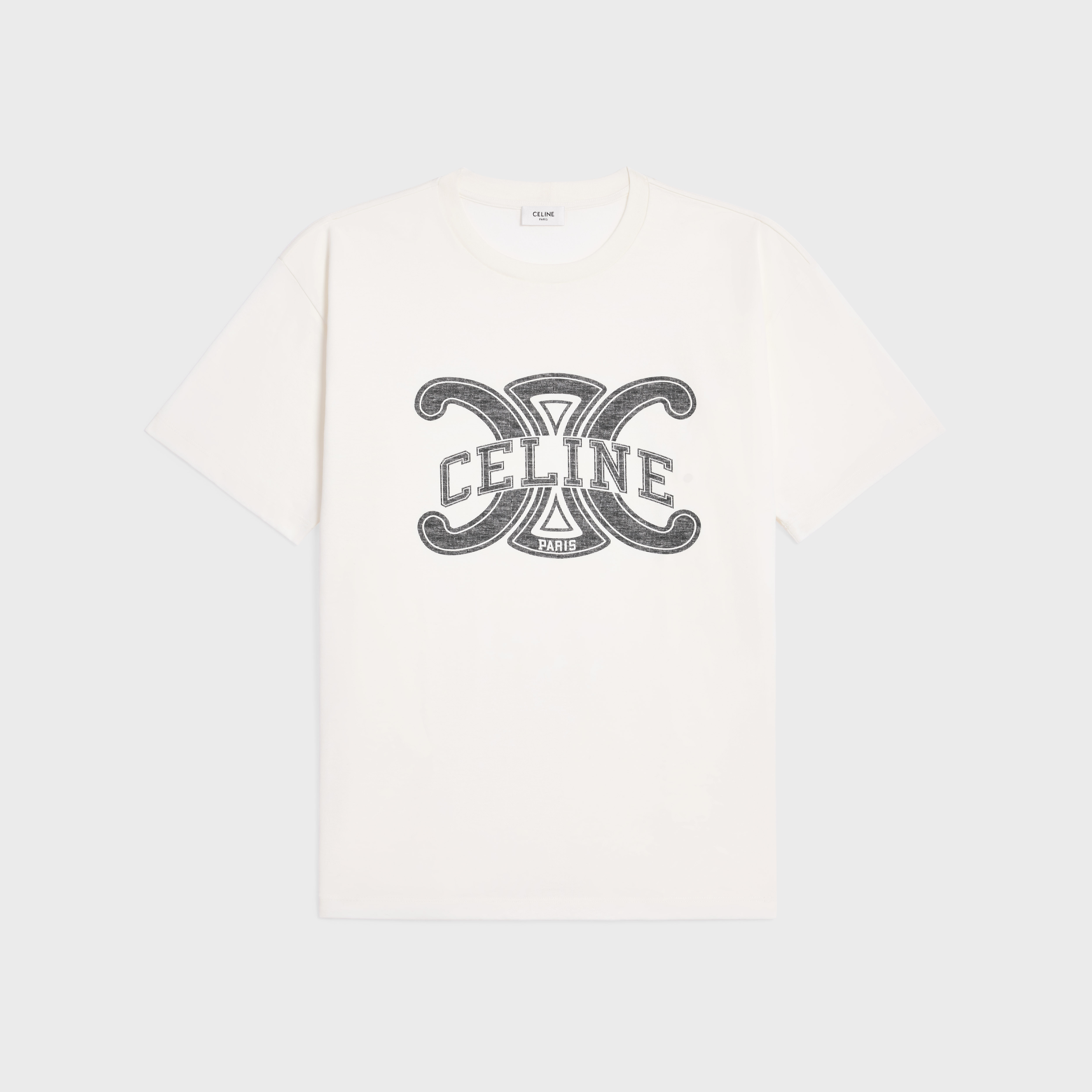 Celine Style Box Logo Tee 243 Off White detail 4