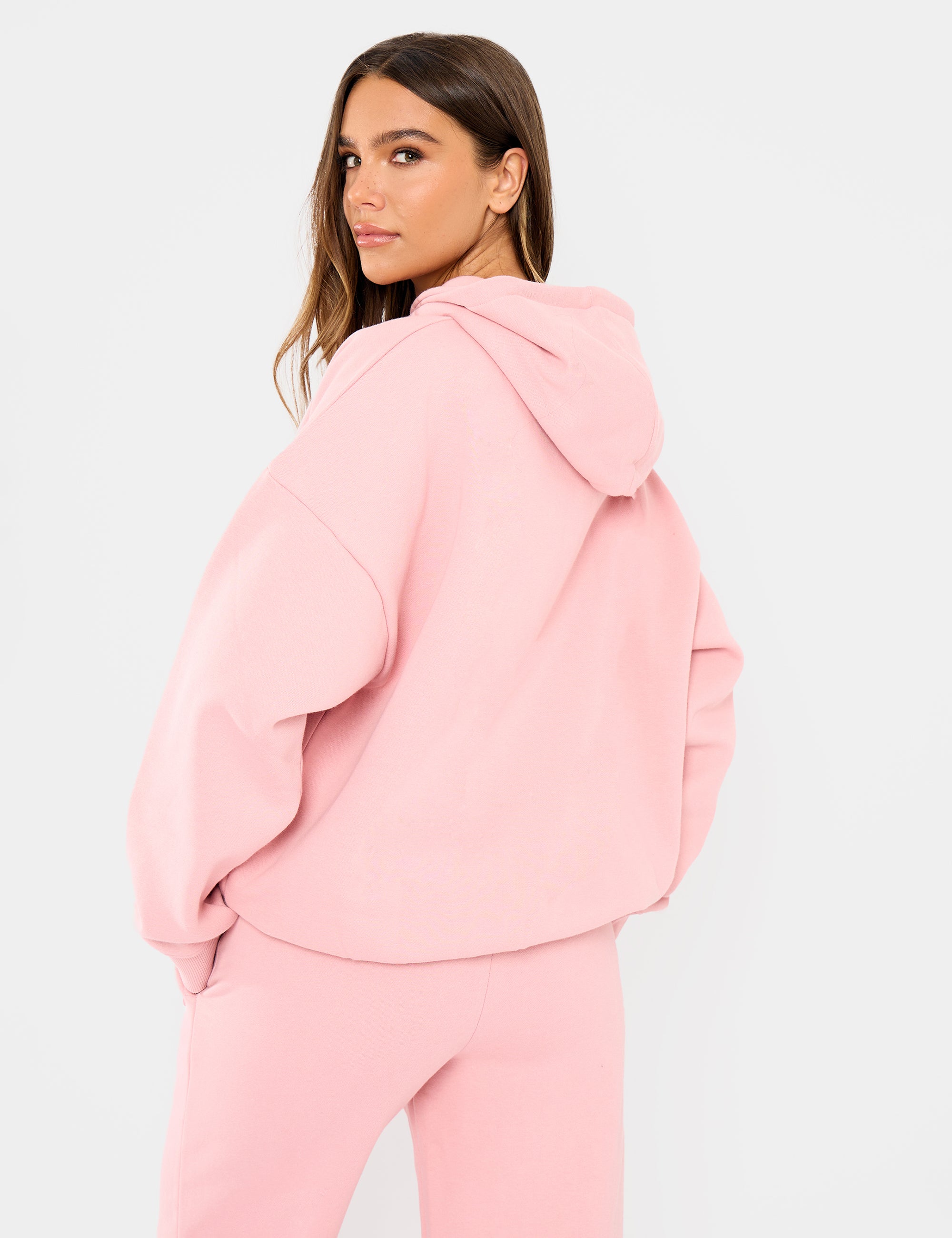 LV Style Oblique Hoodie 245 Dusty Rose detail 4