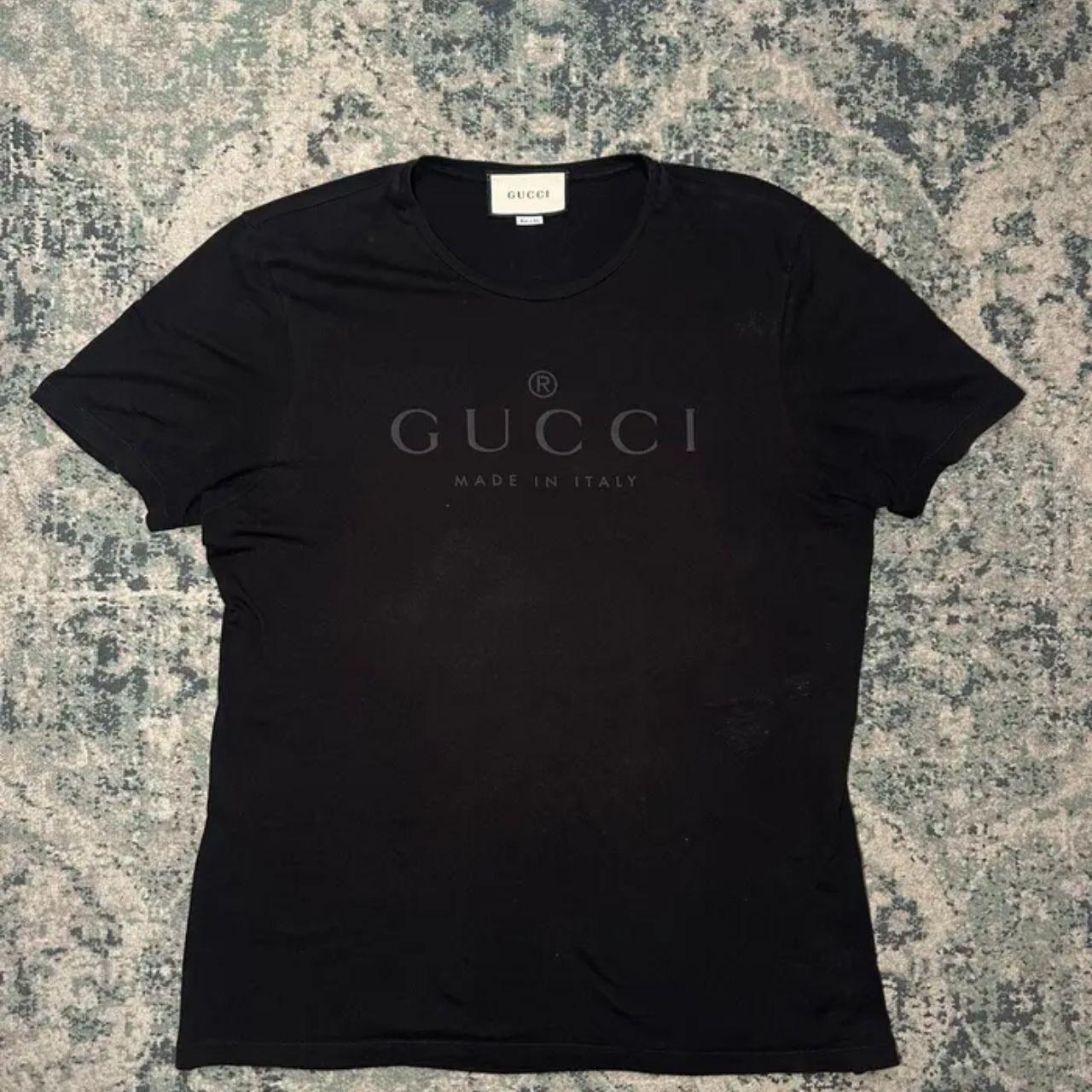 Gucci Style Logo Tee 248 Charcoal detail 2