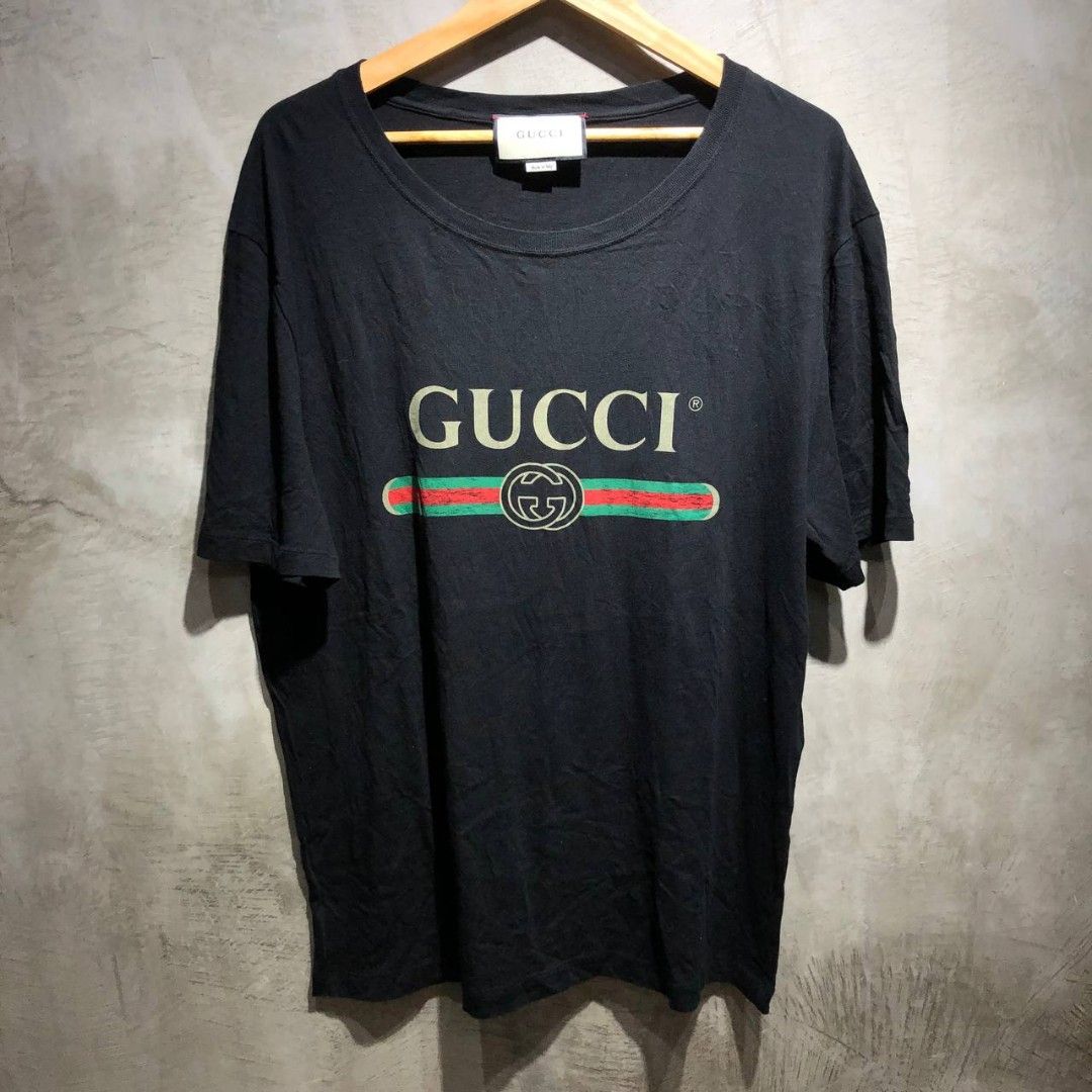 Gucci Style Logo Tee 248 Charcoal detail 3