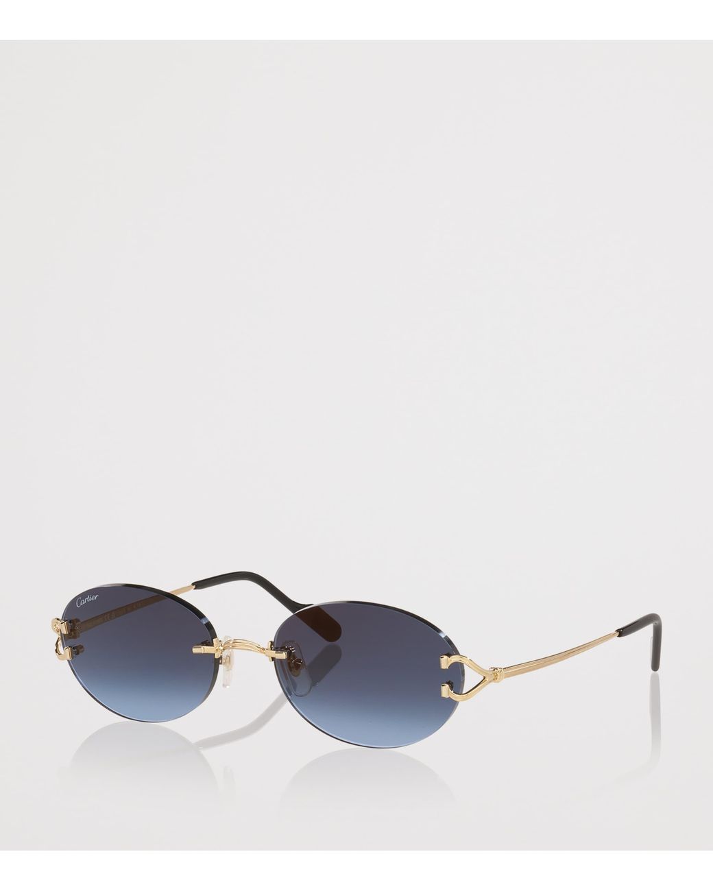 Cartier Style Round Metal 34 Blue Mirror detail 3