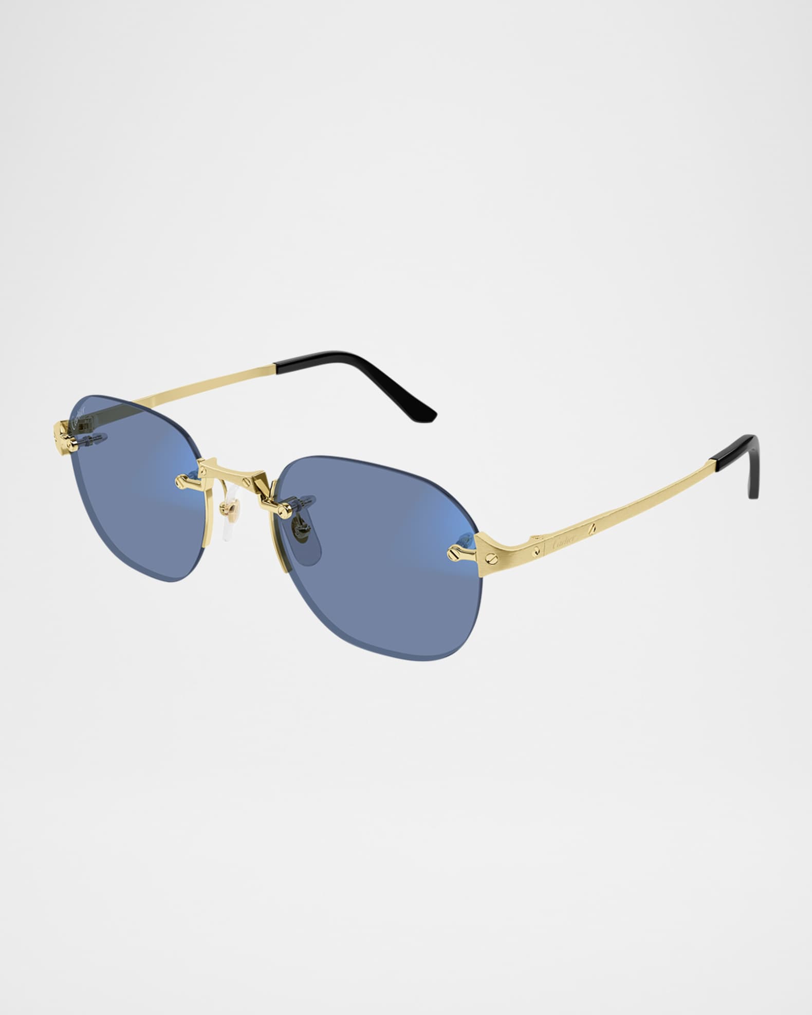 Cartier Style Round Metal 34 Blue Mirror detail 4