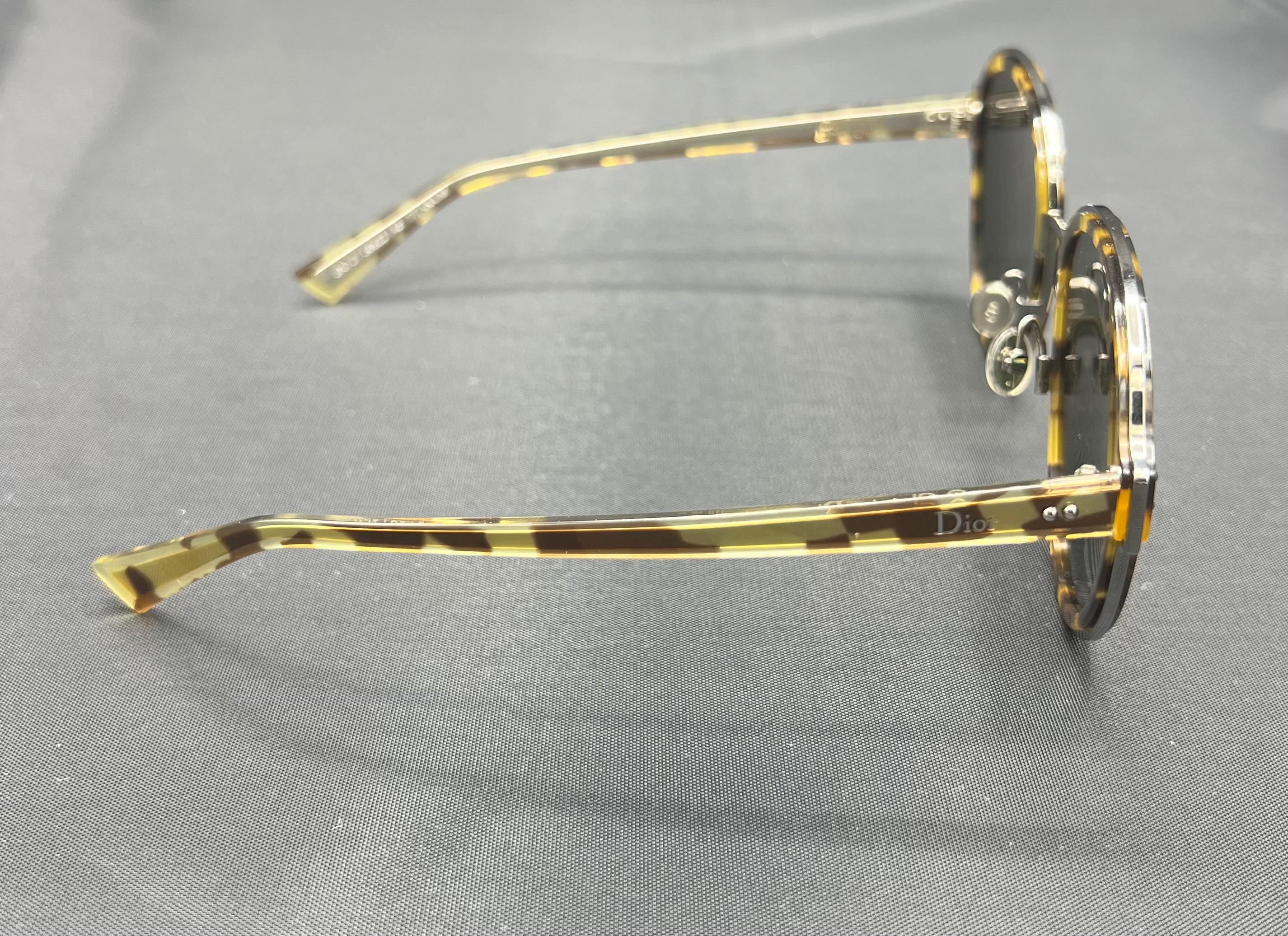 Dior Style Round Metal 38 Tortoise detail 2