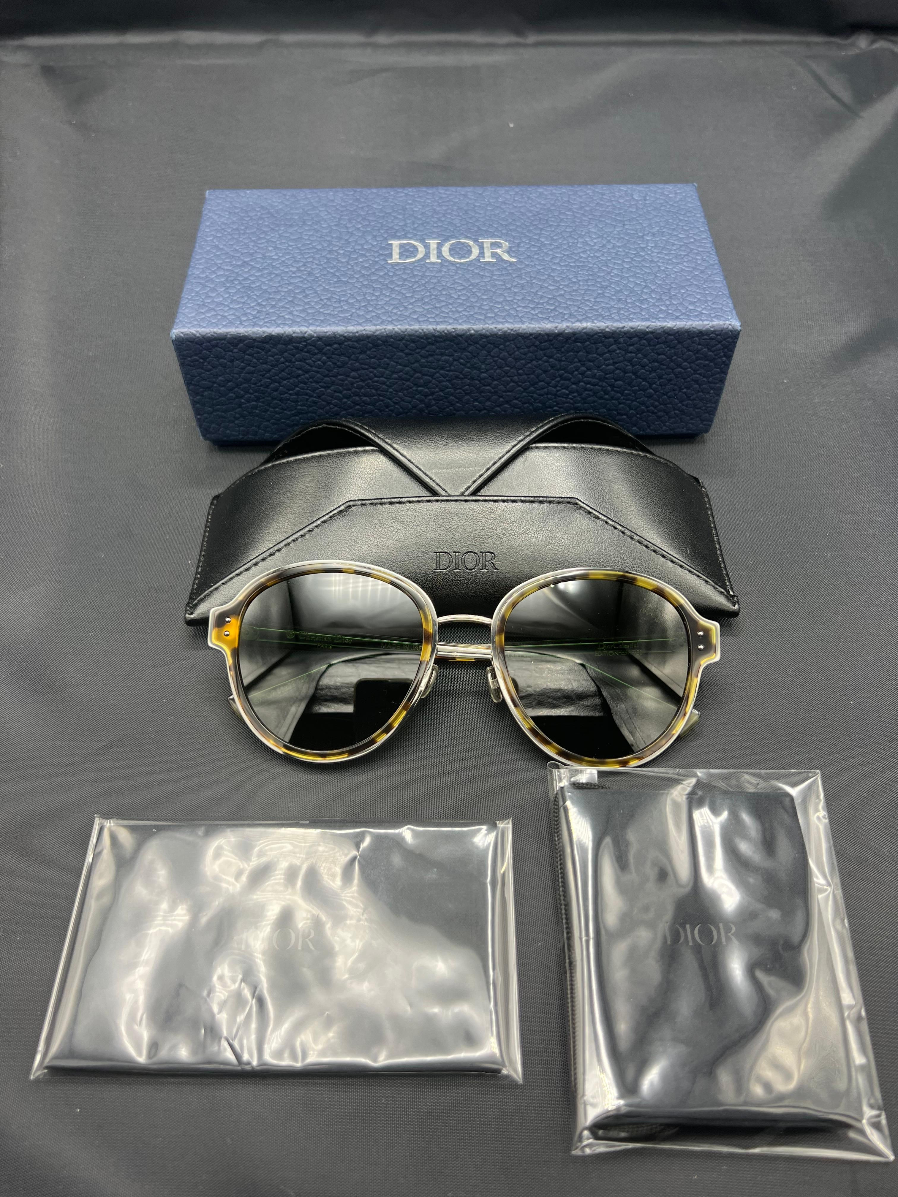 Dior Style Round Metal 38 Tortoise detail 3