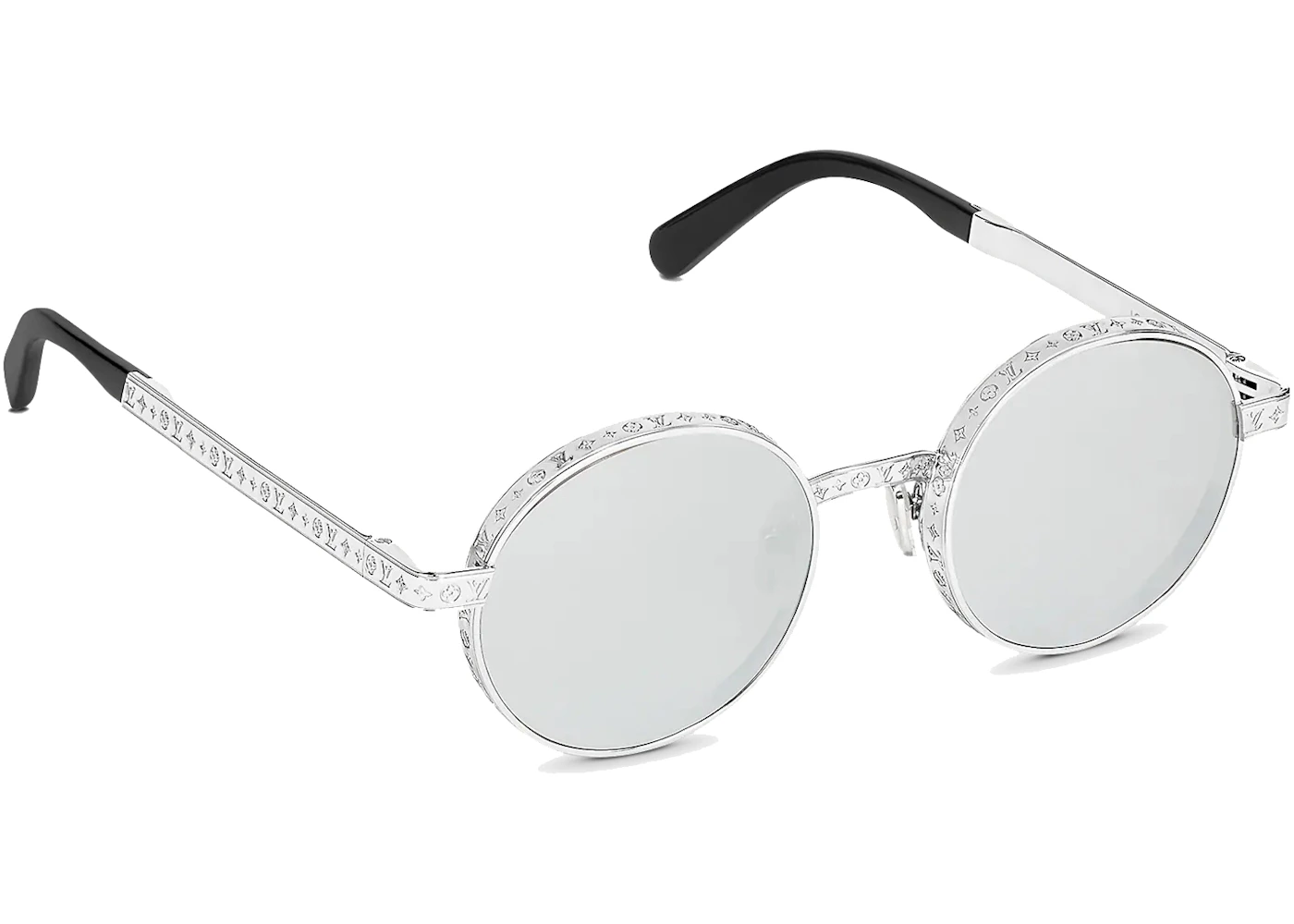LV Style Round Metal 39 Silver Mirror detail 3