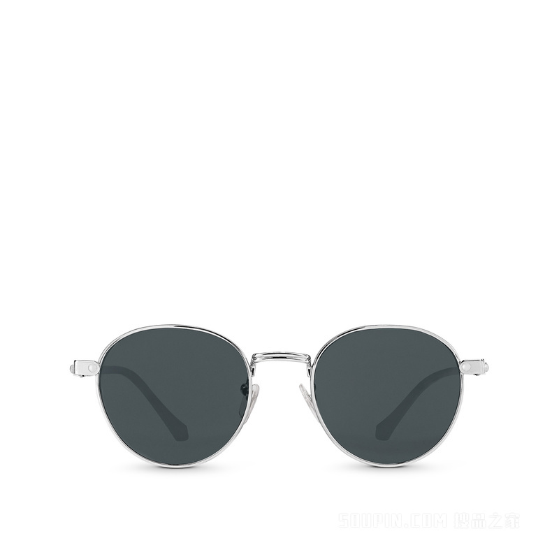 LV Style Round Metal 39 Silver Mirror detail 4