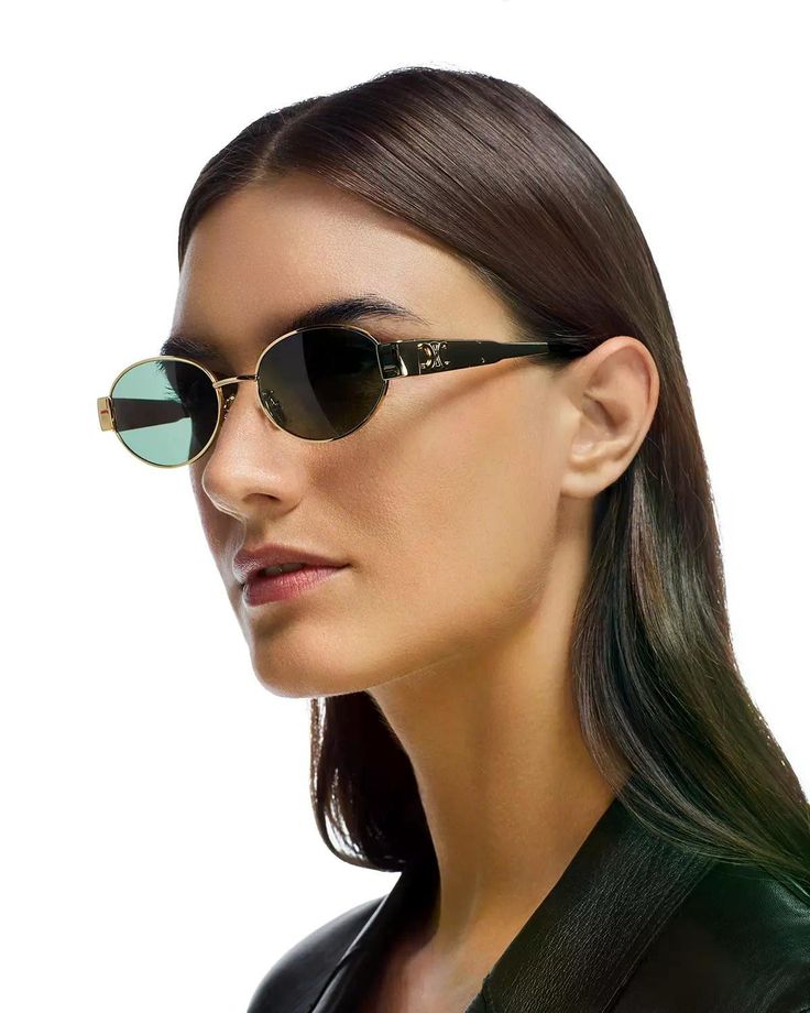 Celine Style Round Metal 45 Green Classic detail 2