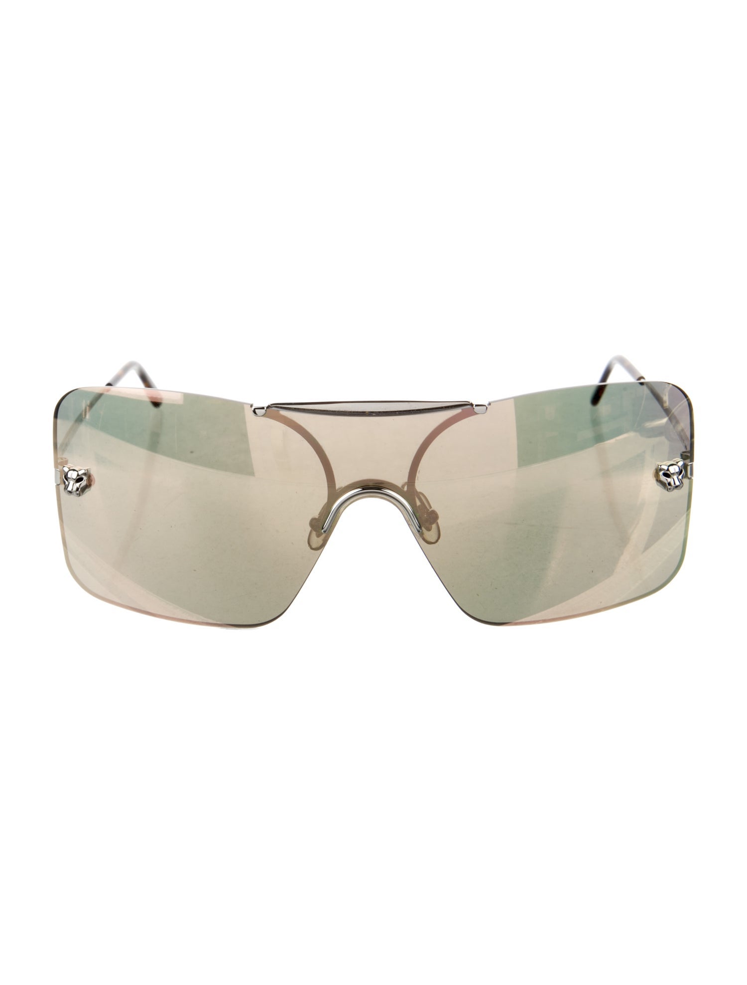 Cartier Style Shield Sunglasses 48 Crystal detail 2