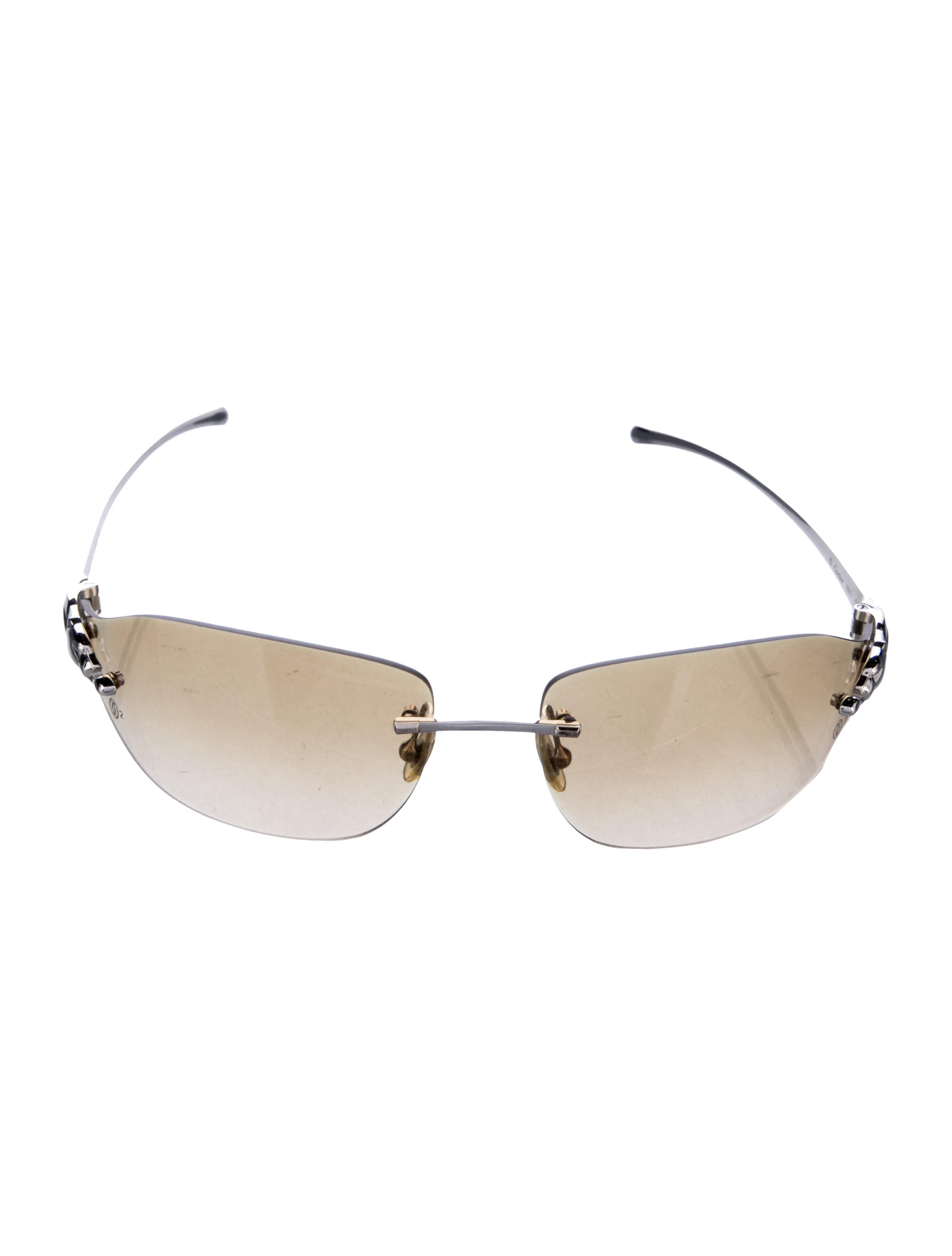 Cartier Style Shield Sunglasses 48 Crystal detail 3