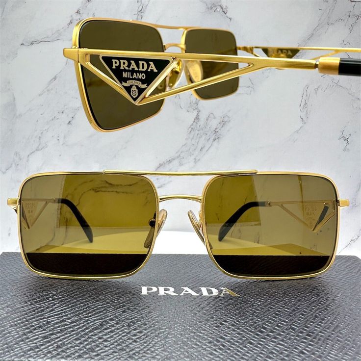Prada Style Retro Square 49 Black / Gold detail 3