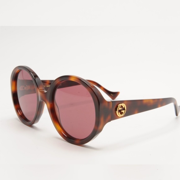 Gucci Style GG Oversized Round Havana detail 2
