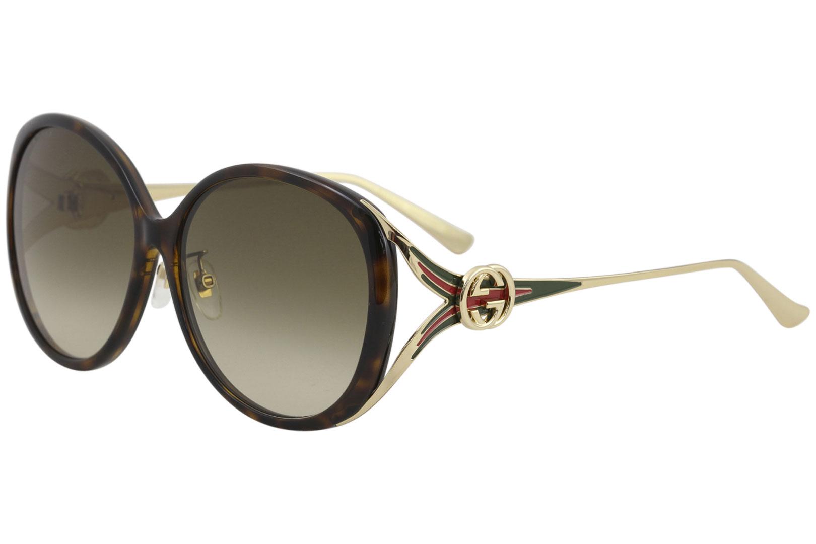 Gucci Style GG Oversized Round Havana detail 3