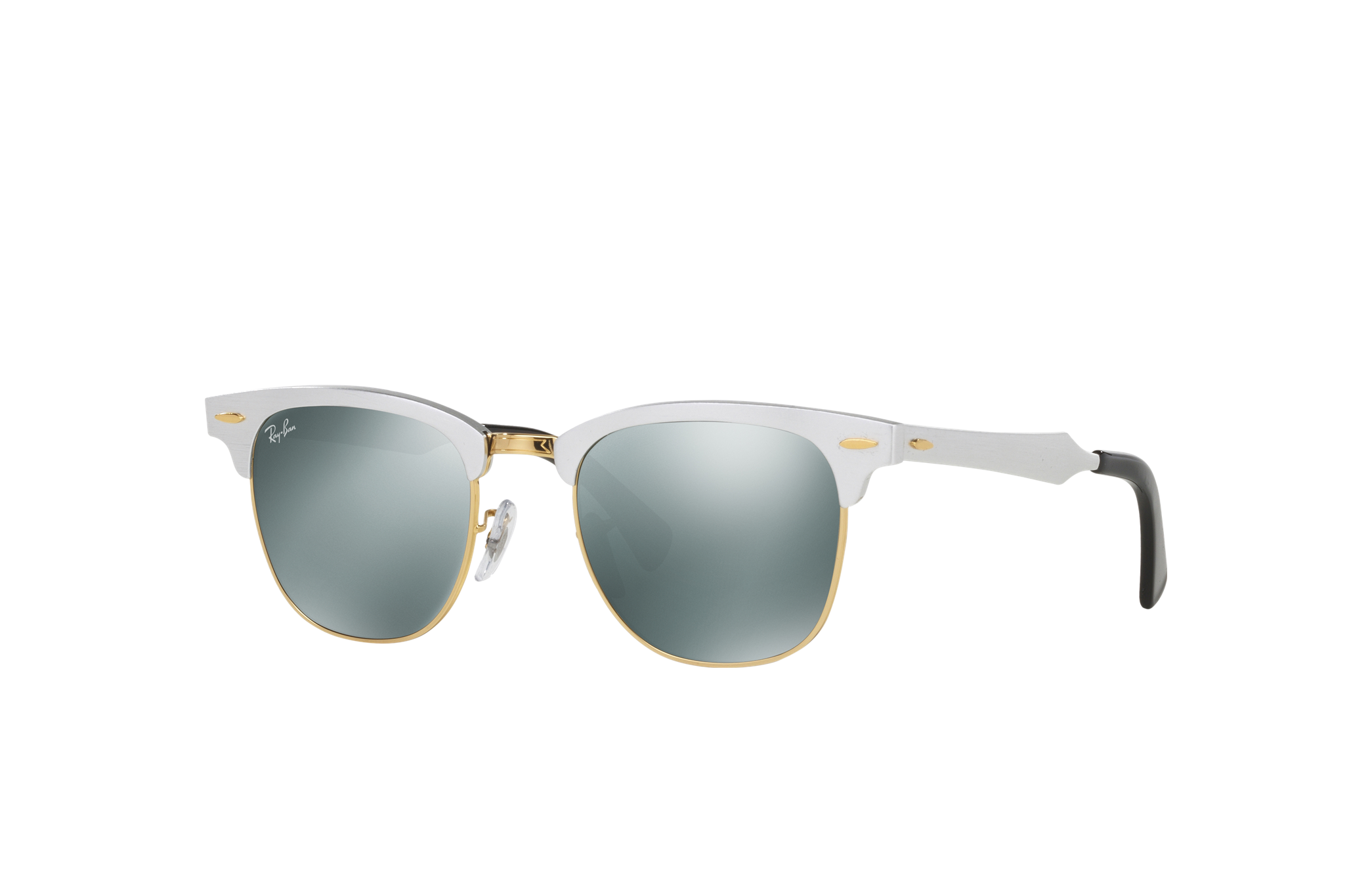Ray-Ban Style Clubmaster Round 240 Silver Mirror detail 2