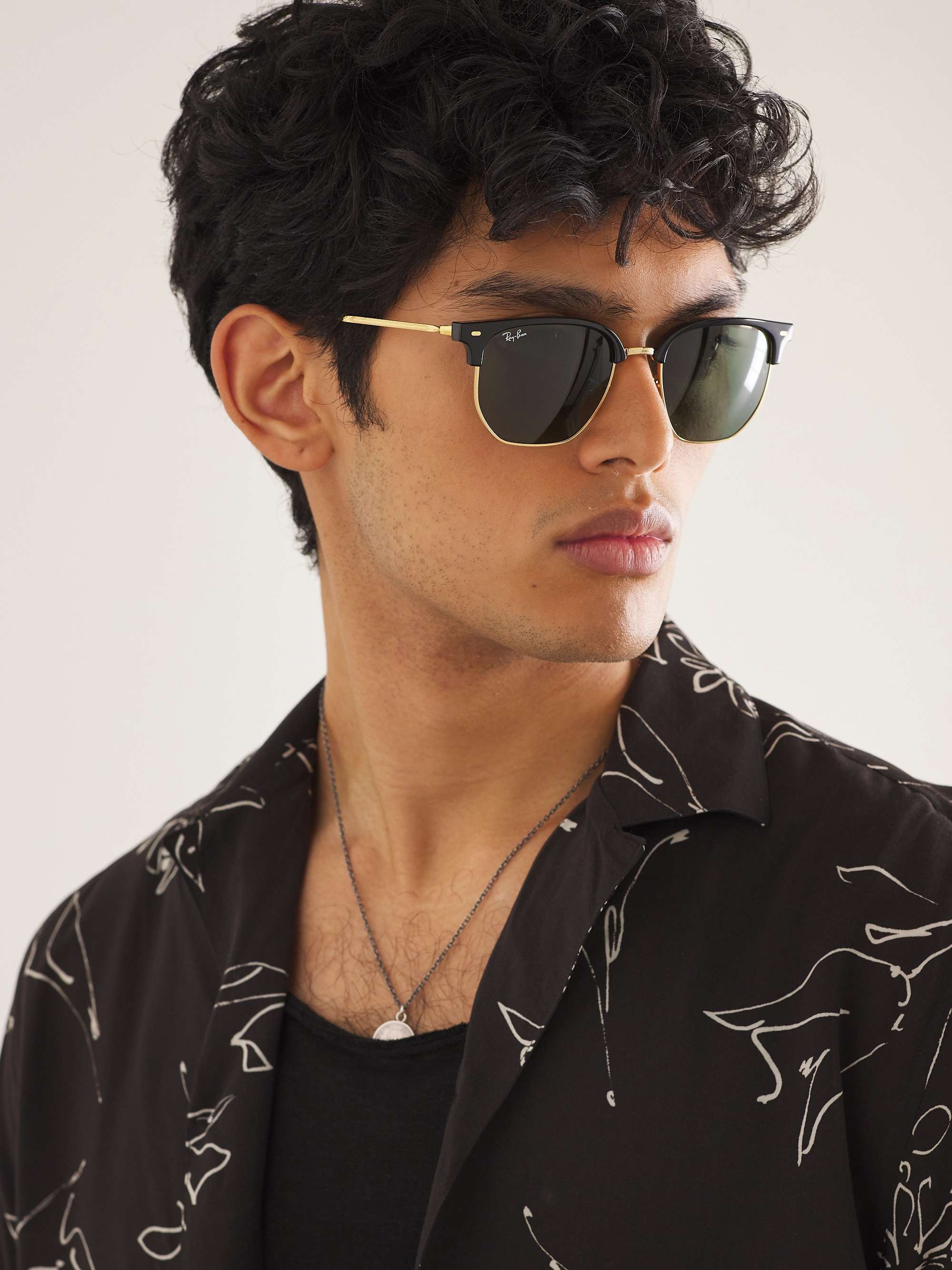 Ray-Ban Style Clubmaster Round 54 Silver Mirror detail 4