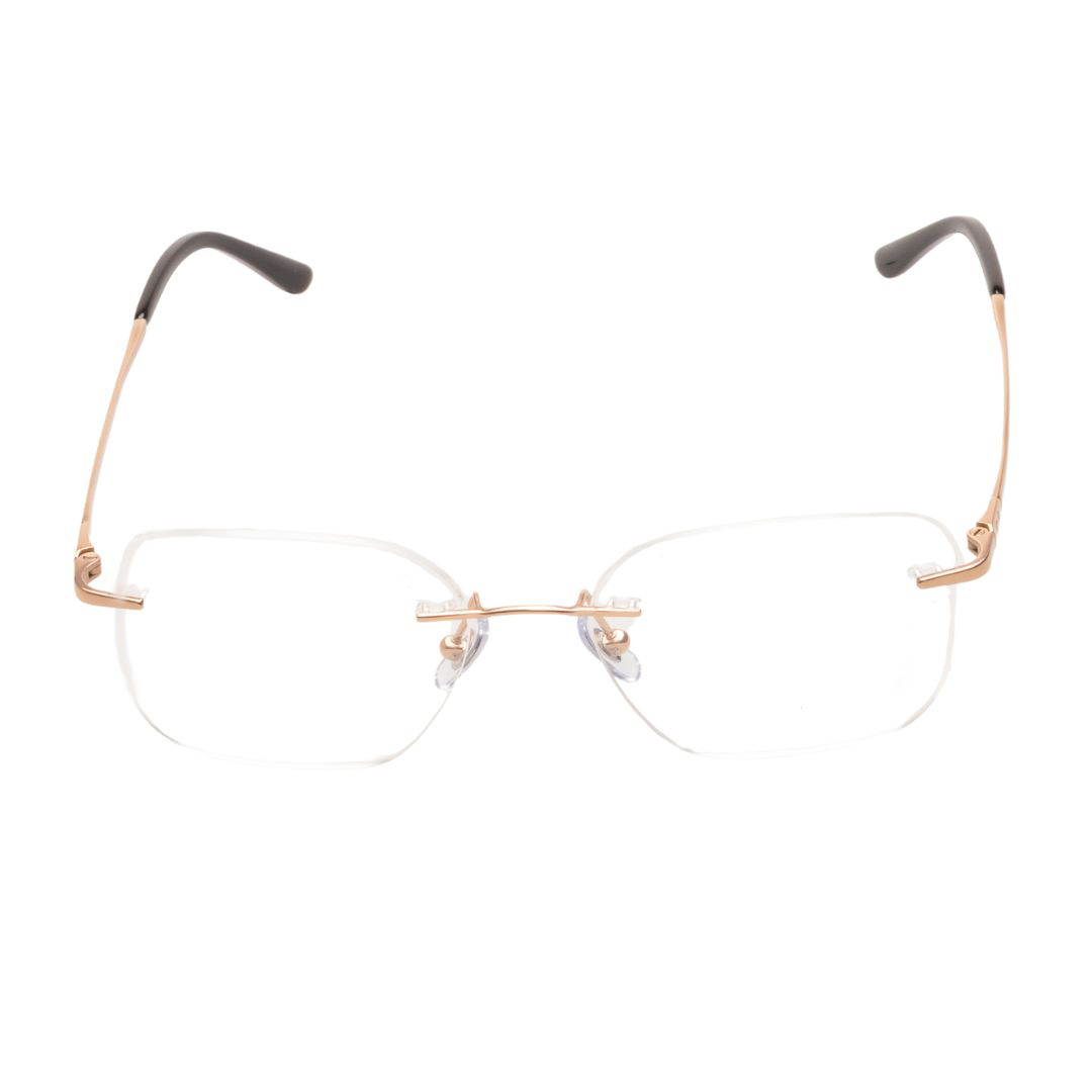 Ray-Ban Style Rimless Rectangle 64 Rose Gold detail 2