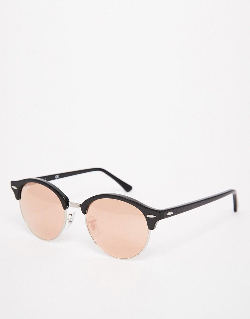 Ray-Ban Style Clubmaster Round 66 Rose Gold detail 2
