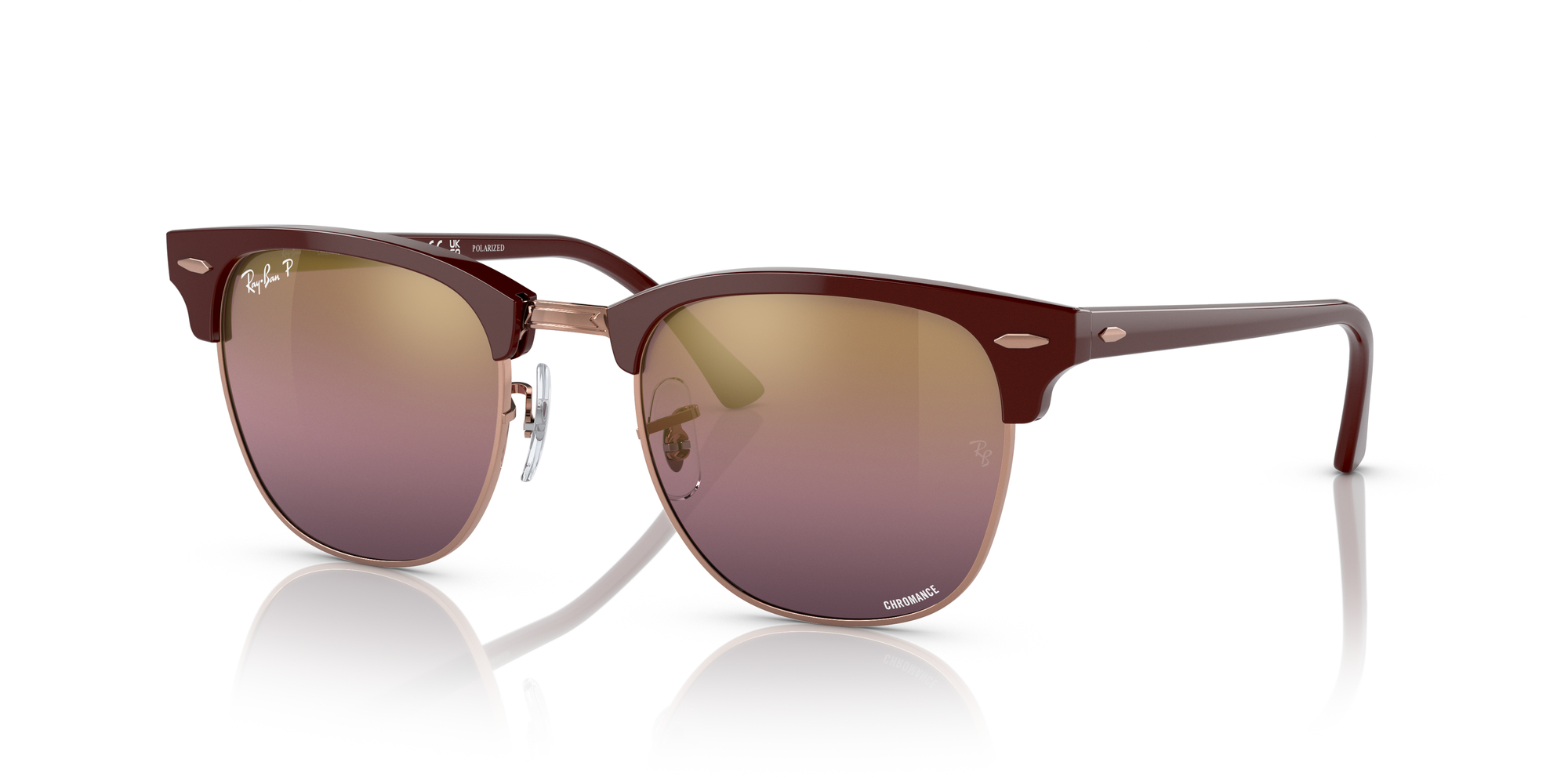 Ray-Ban Style Clubmaster Round 66 Rose Gold detail 4
