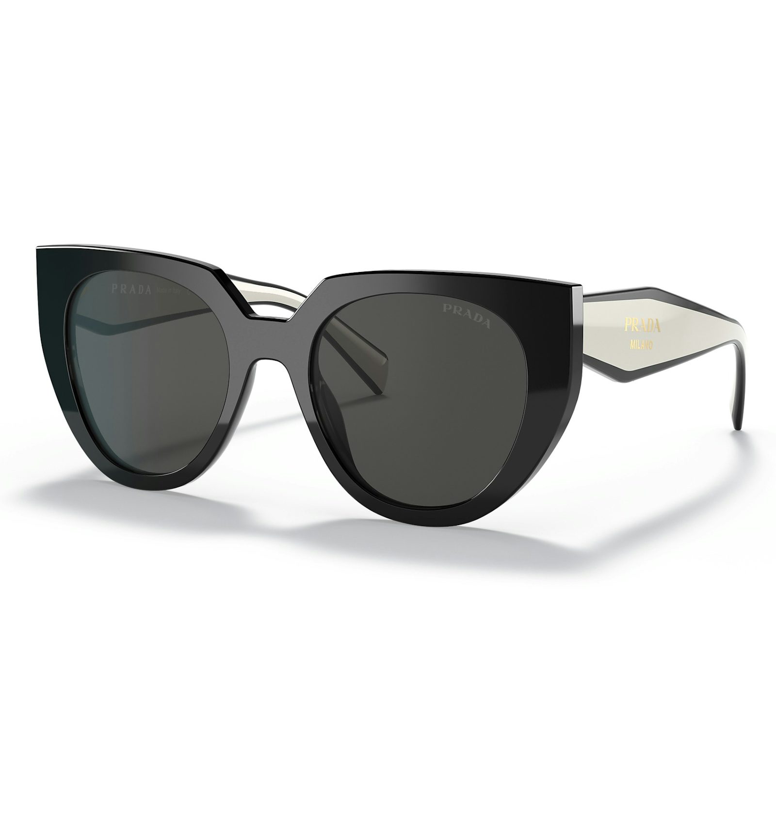 Prada Style Cat-Eye Acetate 70 Silver Mirror detail 3