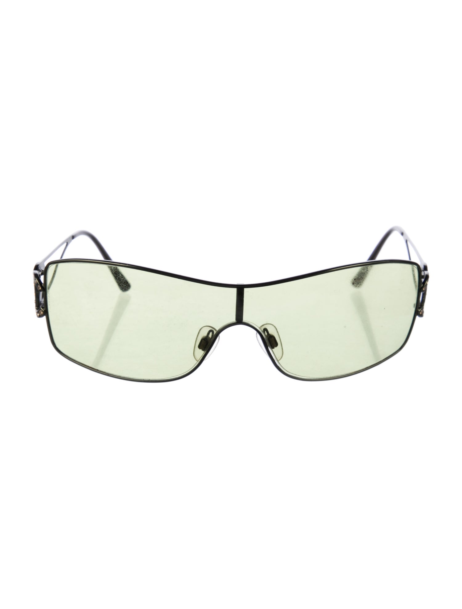 Chanel Style Shield Sunglasses 77 Green Classic detail 3