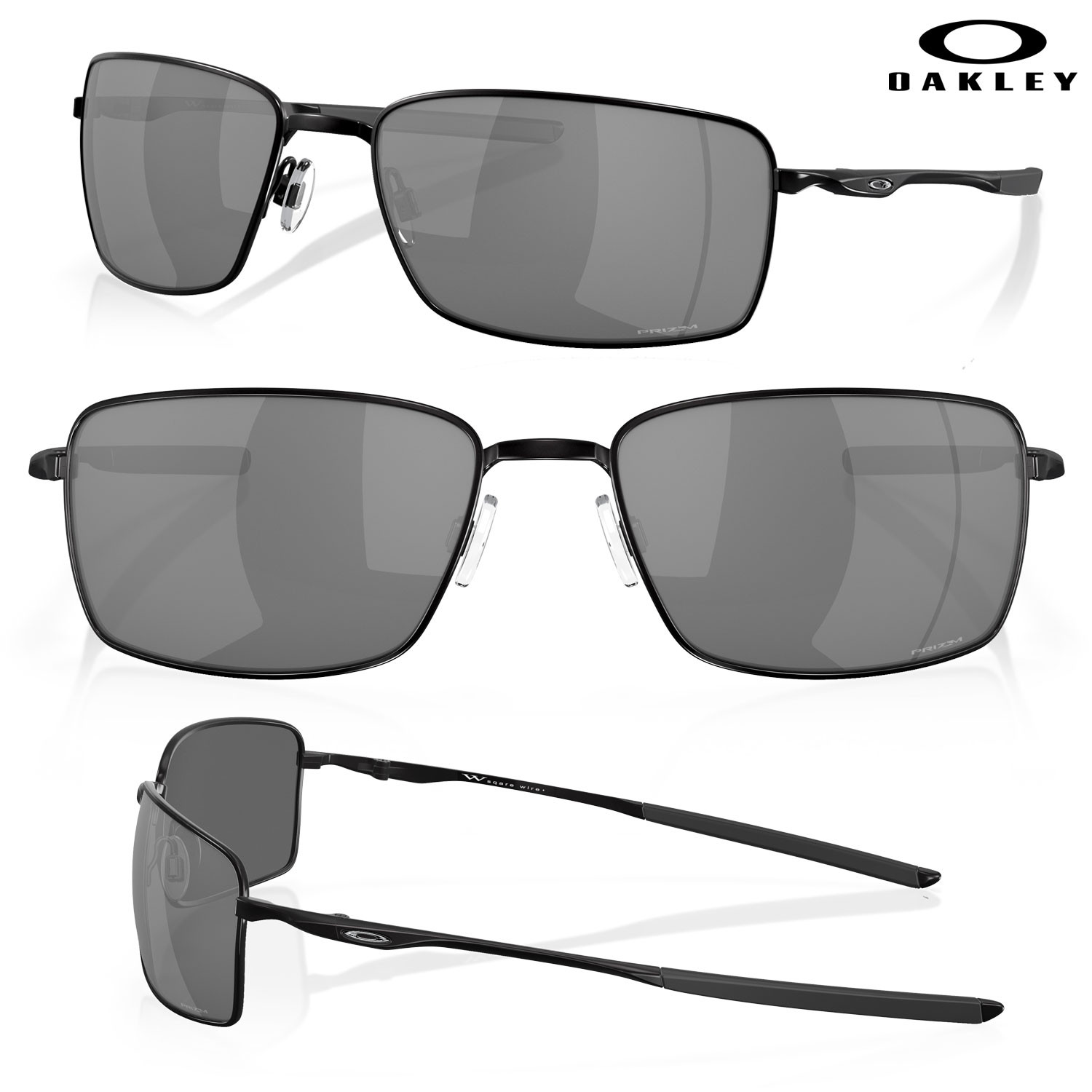 Oakley Style Oversized Square 79 Black / Gold detail 4