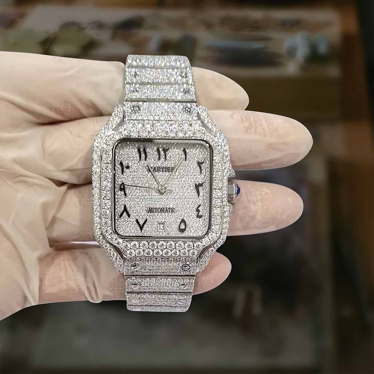 Cartier Style Retro Square 83 Crystal detail 4