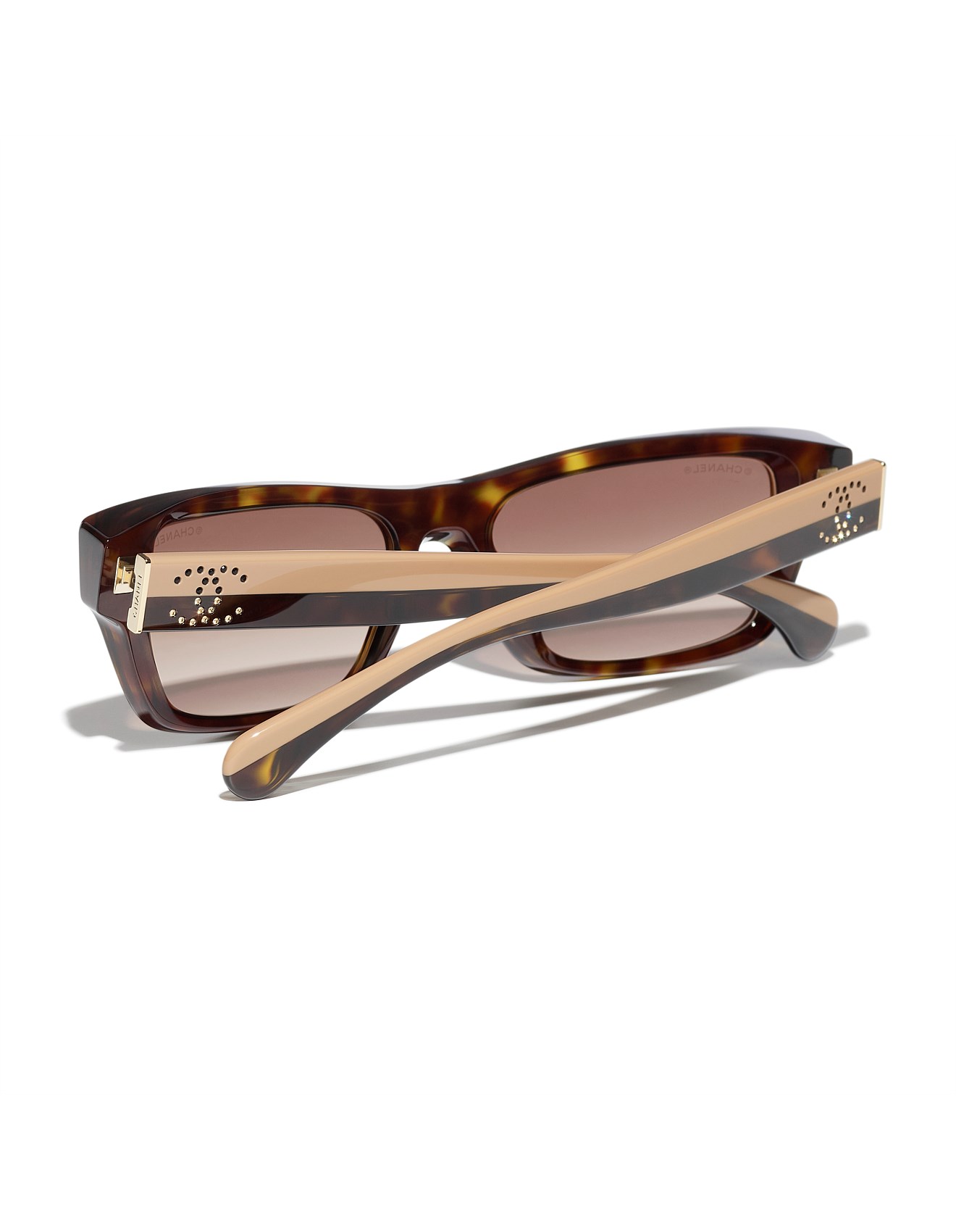 Chanel Style Rimless Rectangle 85 Havana detail 2