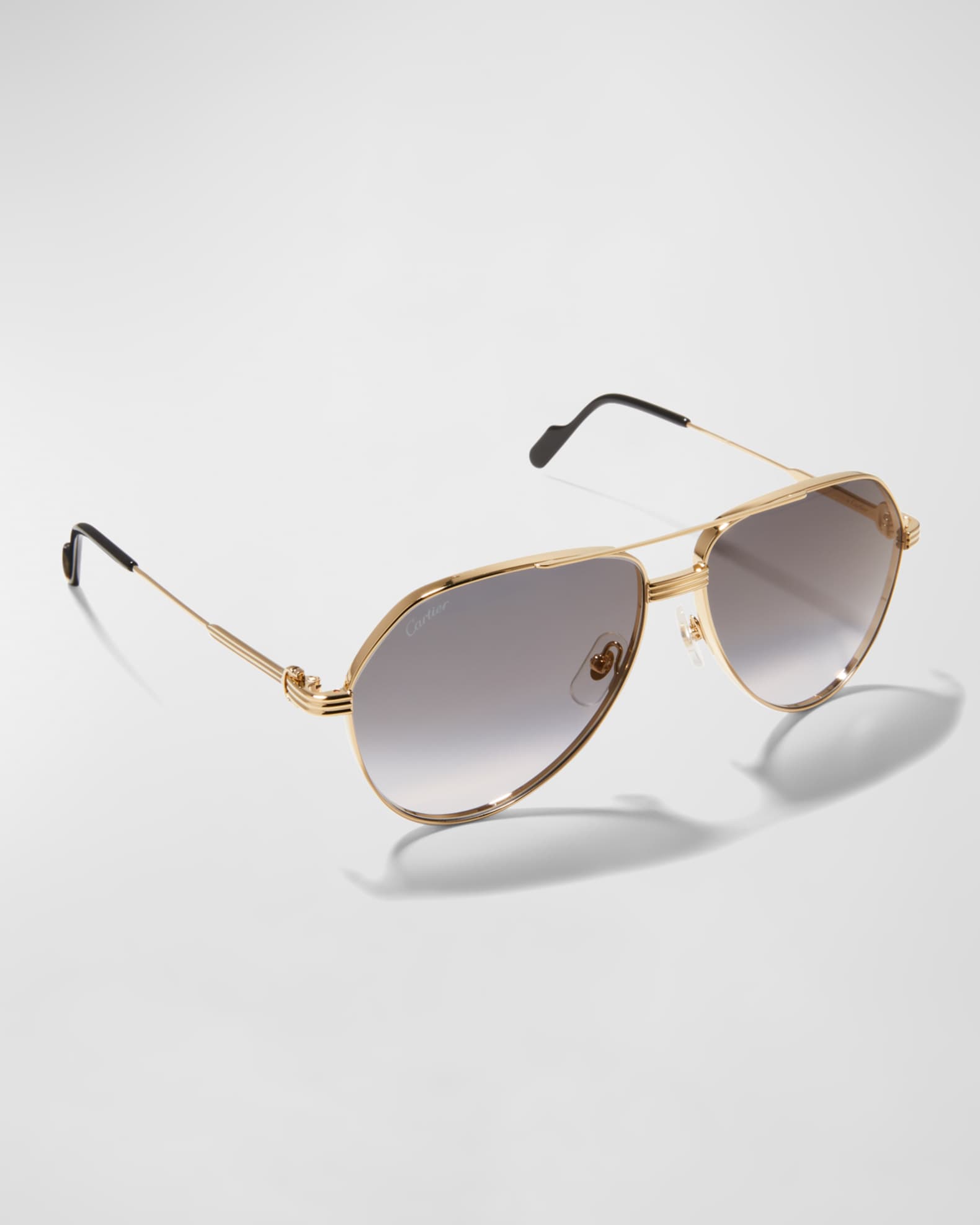 Cartier Style Aviator Metal 174 Amber Gradient detail 2