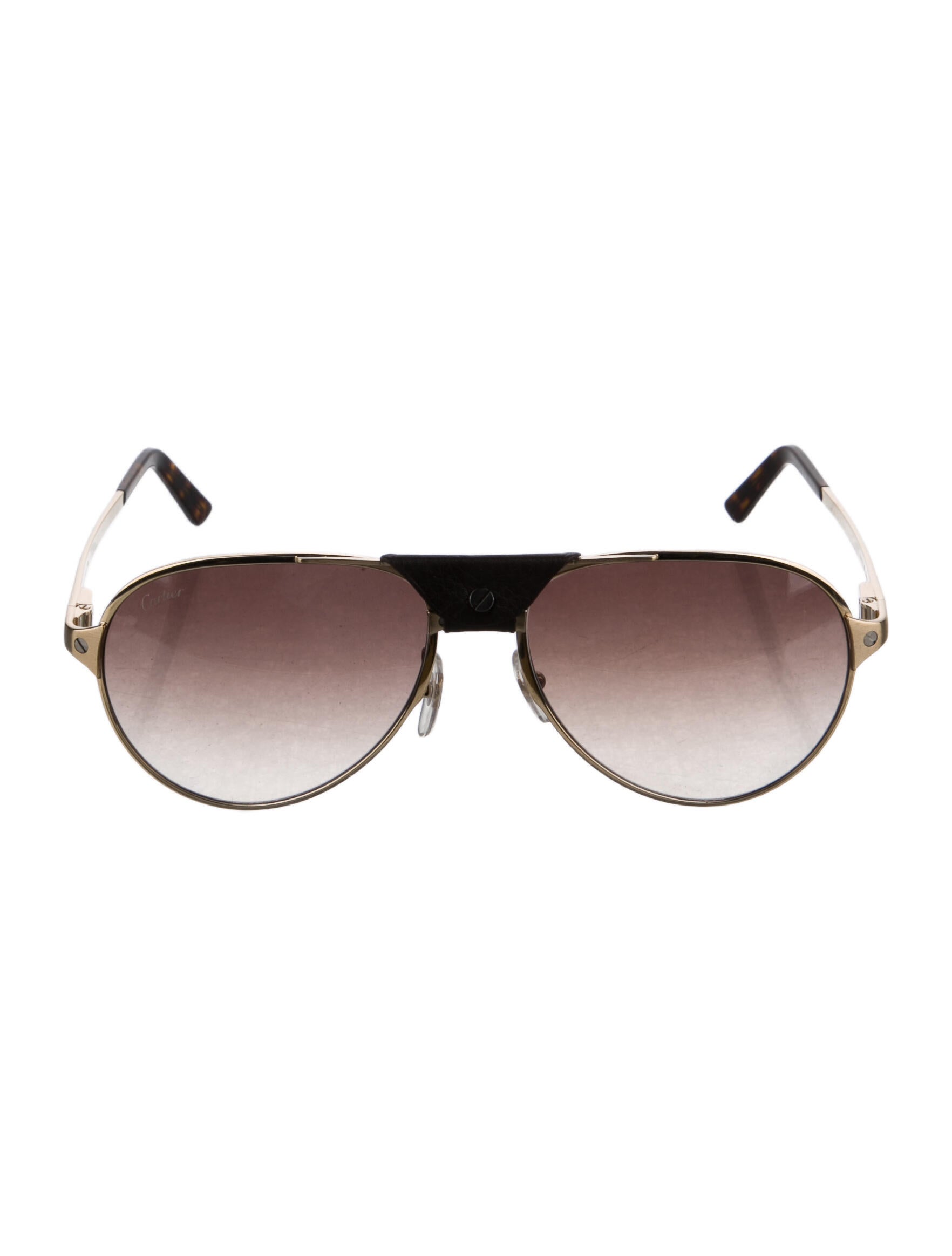 Cartier Style Aviator Metal 174 Amber Gradient detail 3