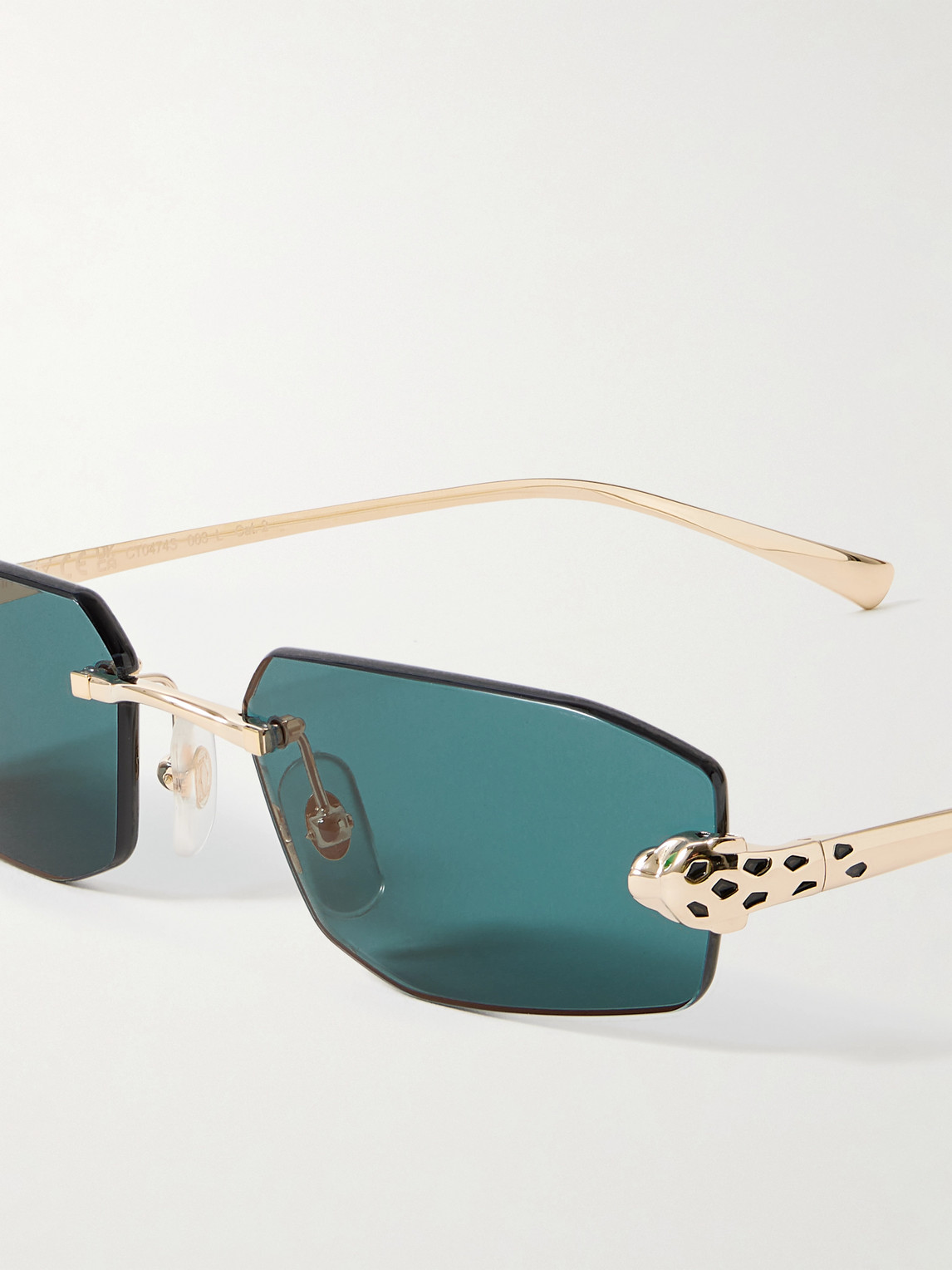 Cartier Style Panthère Aviator Gold / Green detail 4