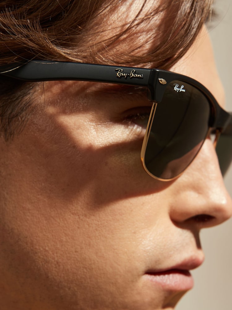Ray-Ban Style Oversized Square 92 Black / Gold detail 2