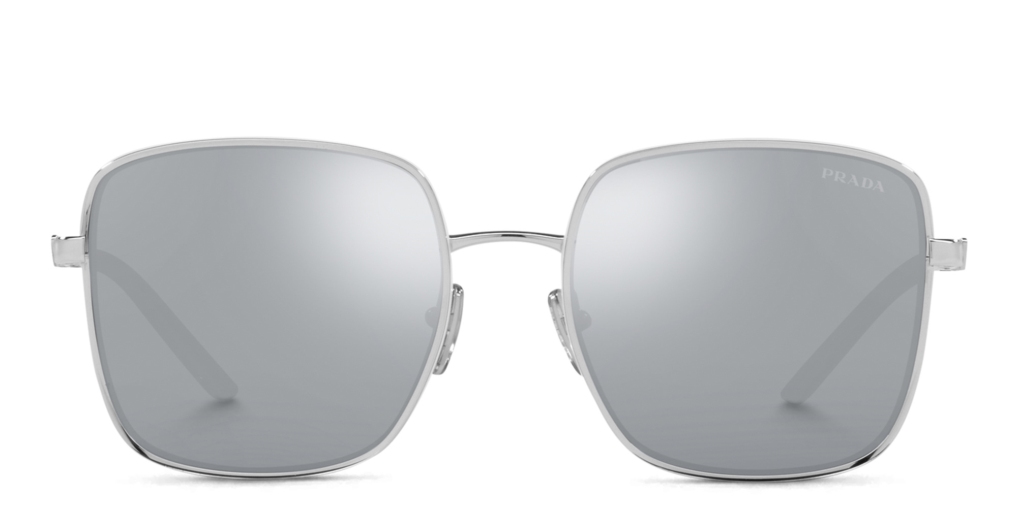 Prada Style Oversized Square 95 Silver Mirror detail 2